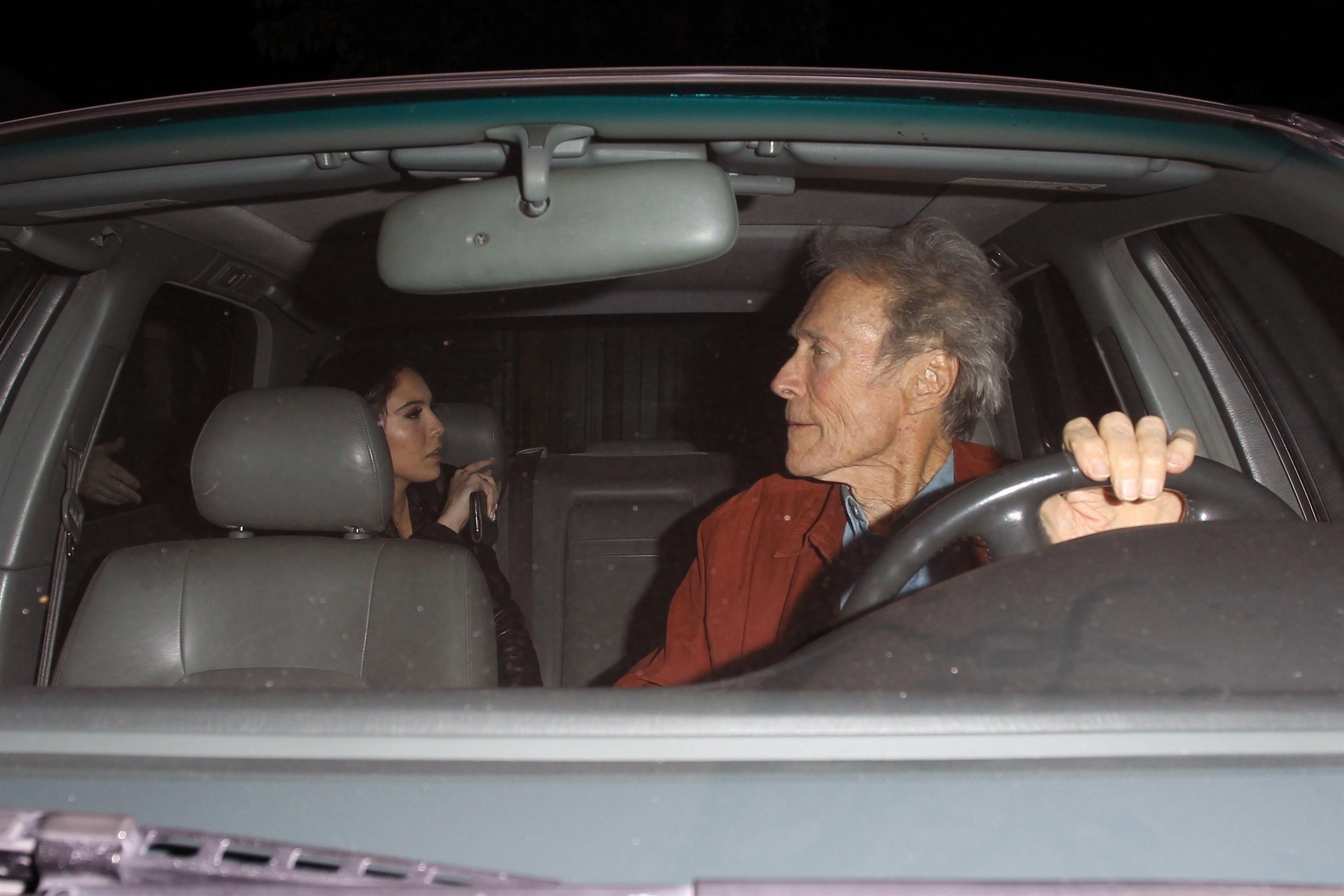 Clint Eastwood exits Craig's with Mick Jagger's ex girlfriend Noor Alfallah
