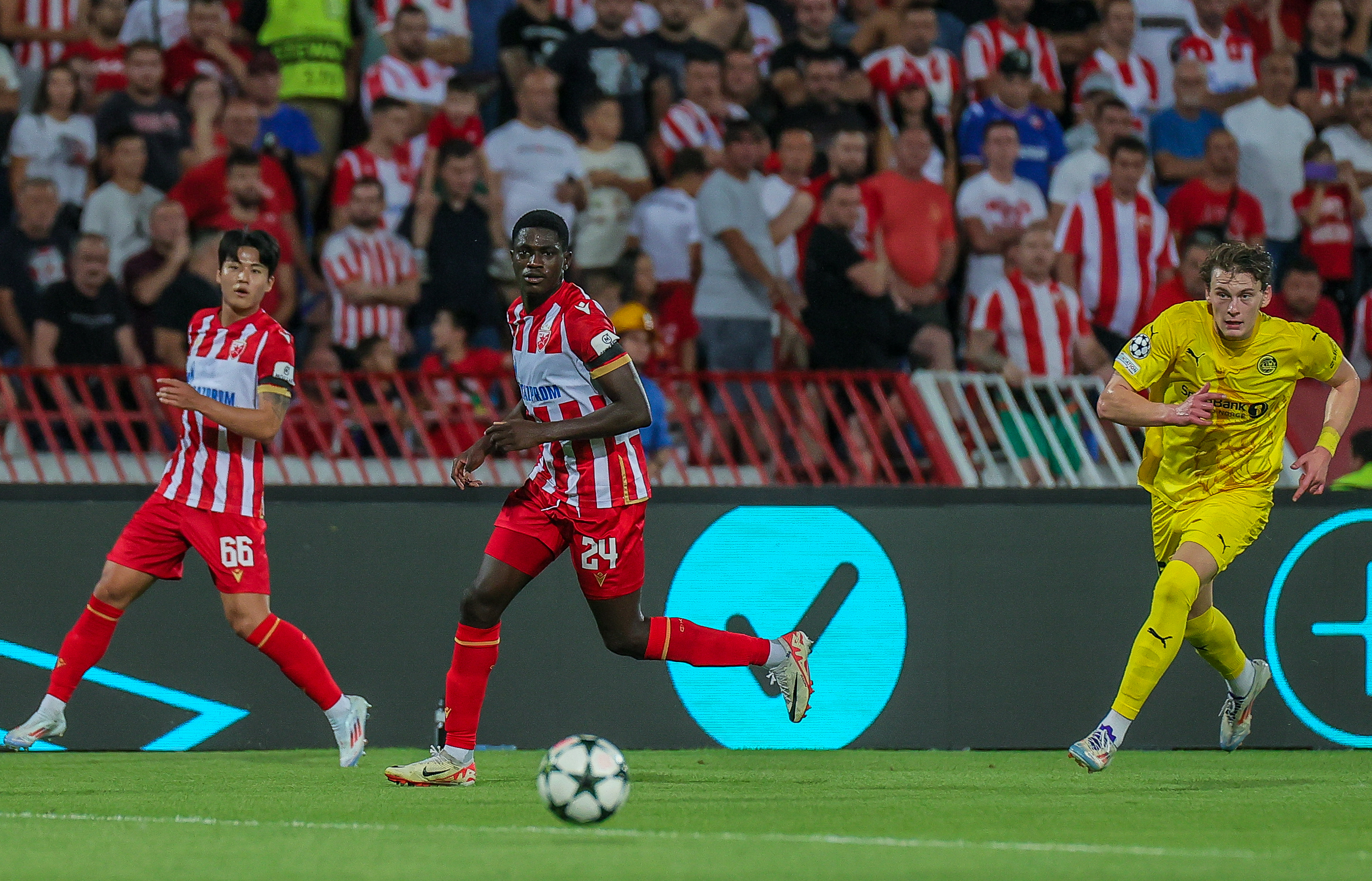 BELGRADE, SERBIA - AUGUST 28: during the UEFA Champions League Play-Off Second Leg match between FK Crvena Zvezda and FK Bodo/Glimt at the Rajko Mitic Stadium (Marakana) on August 28, 2024 in Belgrade, Serbia. (Photo by: Dimitrije Vasiljevic/STARSPORT)