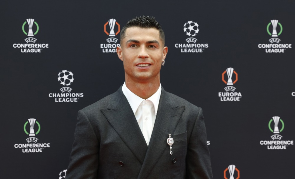 epa11571424 Portuguese soccer player Cristiano Ronaldo  poses for a picture ahead of the UEFA Champions League draw in Monaco, 29 August 2024.  EPA-EFE/SEBASTIEN NOGIER