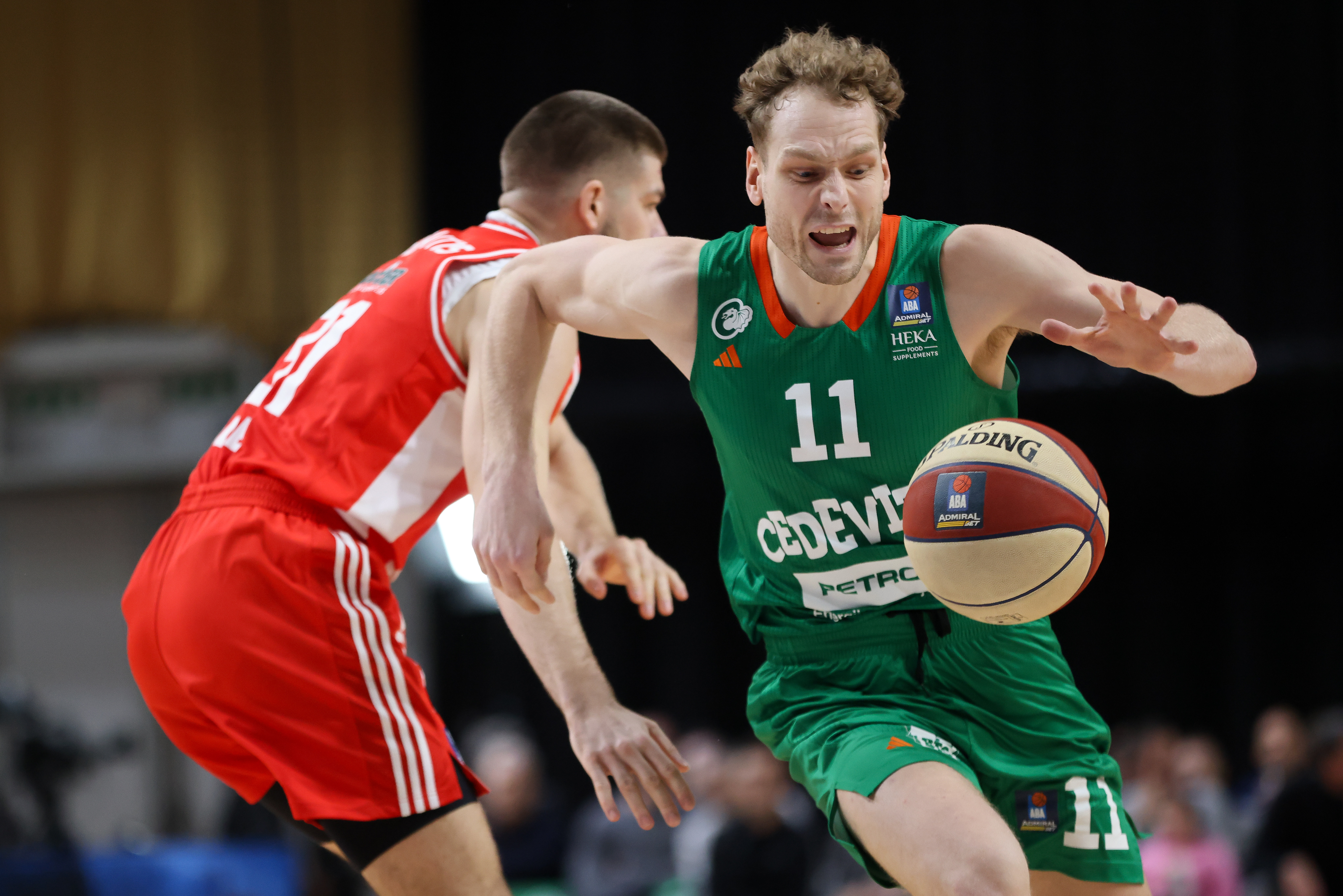 in action during ABA League 2023-2024 regular season basketball match between Cedevita Olimpija and Crvena Zvezda MeridianBet in Ljubljana, Slovenia on January 6, 2024. Foto: Filip Barbalic