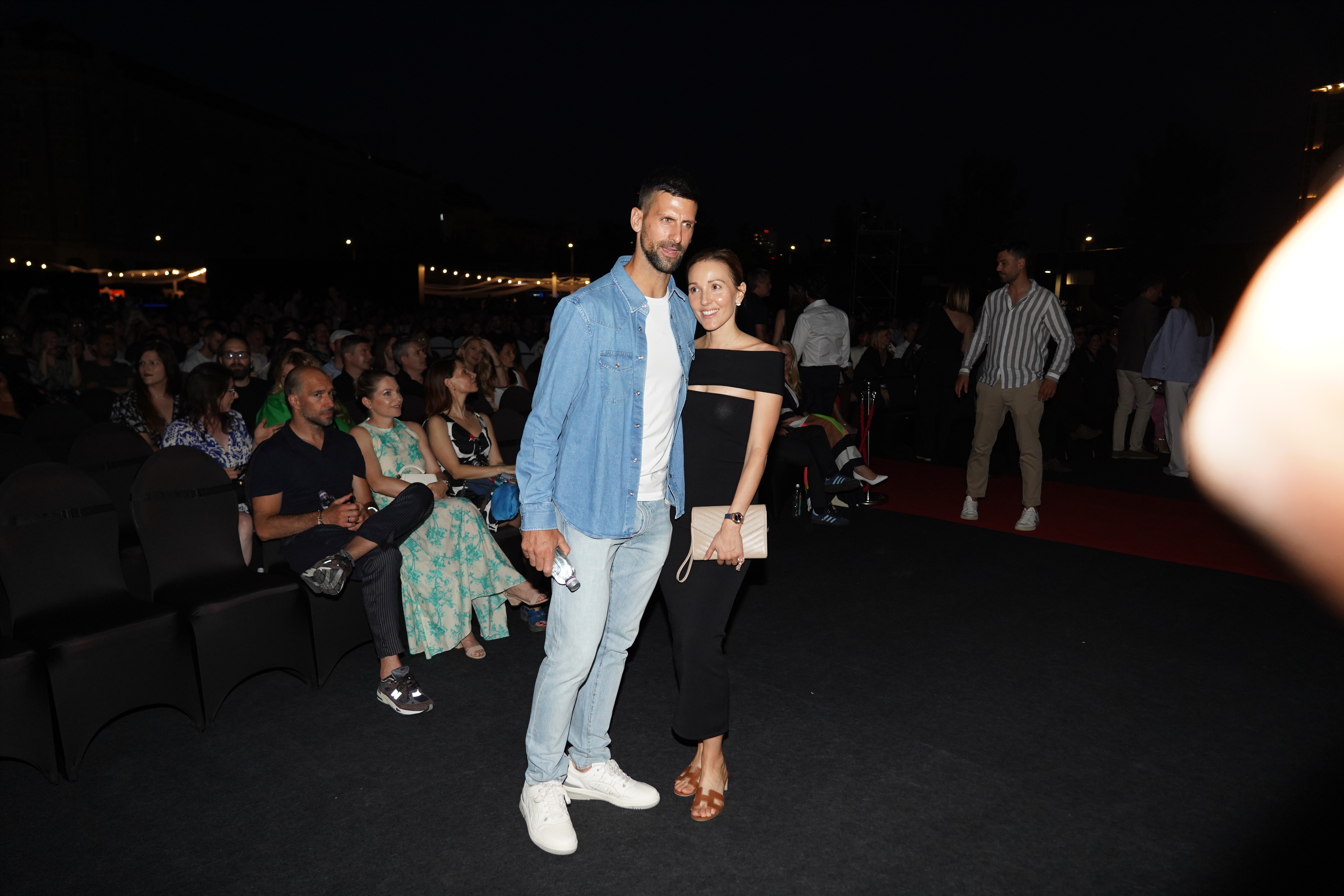 Novak Djokovic and Jelena Djokovic came to listen to Nick Cave, who performed on the second night of the Belgrade River Fest on the plateau near Geozavod.