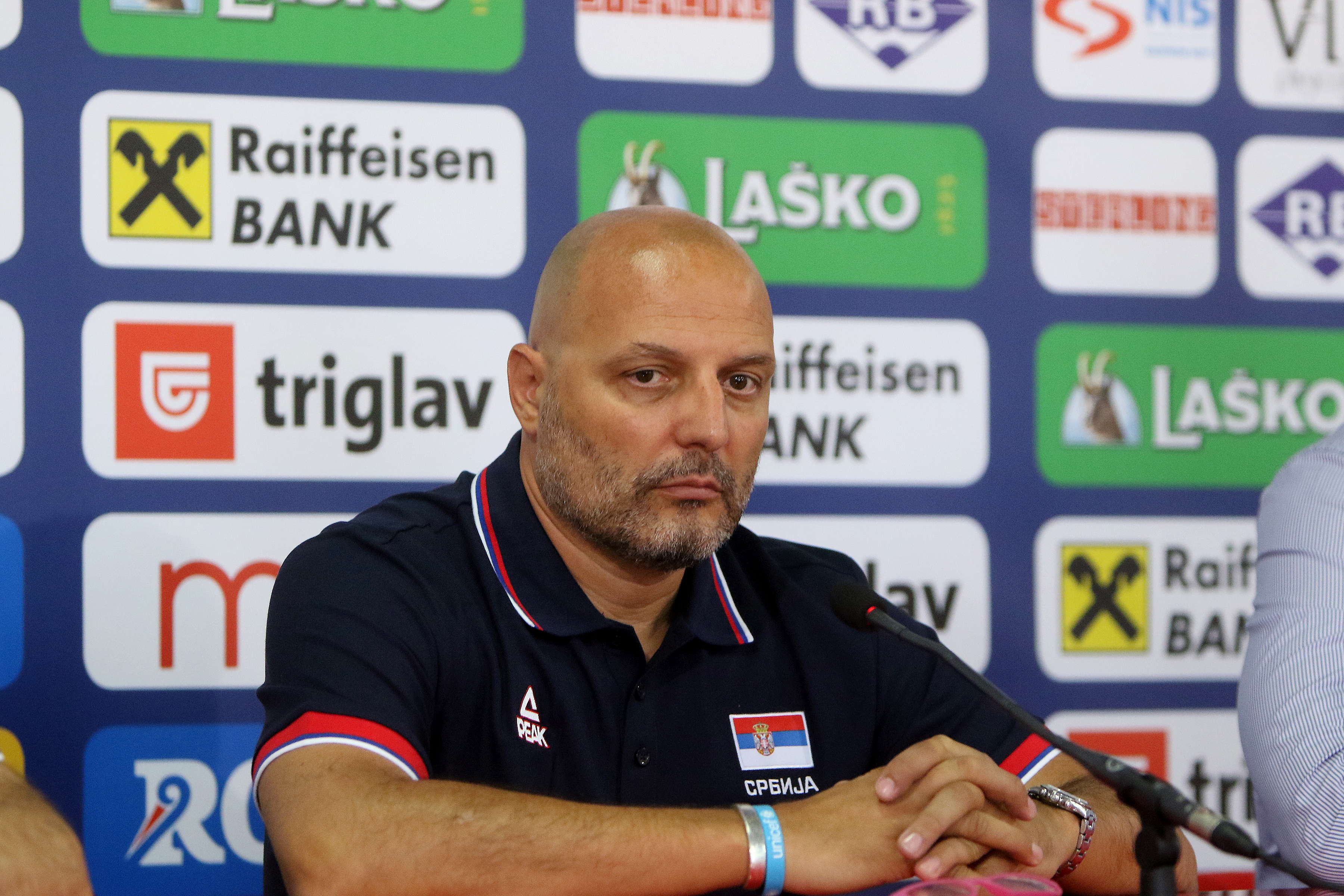 Press conference of Aleksandar Djordjevic, head coach of Basketball national team held in Stark arena.Pres konferencija Aleksandra Djordjevica, selektora Kosarkaskog saveza Srbije odrzan u Stark areni.