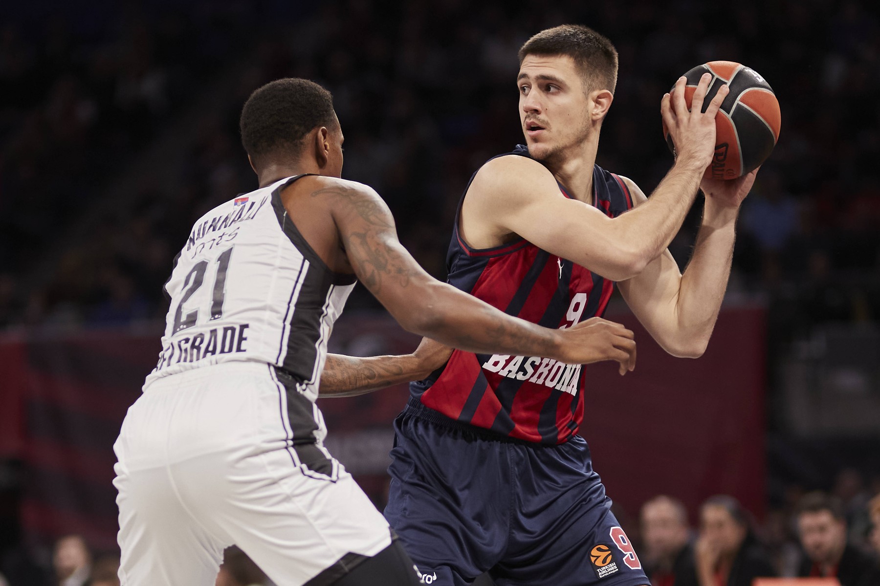 Baskonia Vitoria Gasteiz v Partizan Mozzart Bet Belgrade - 2023/2024 Turkish Airlines EuroLeague Vanja Marinkovic of Bas