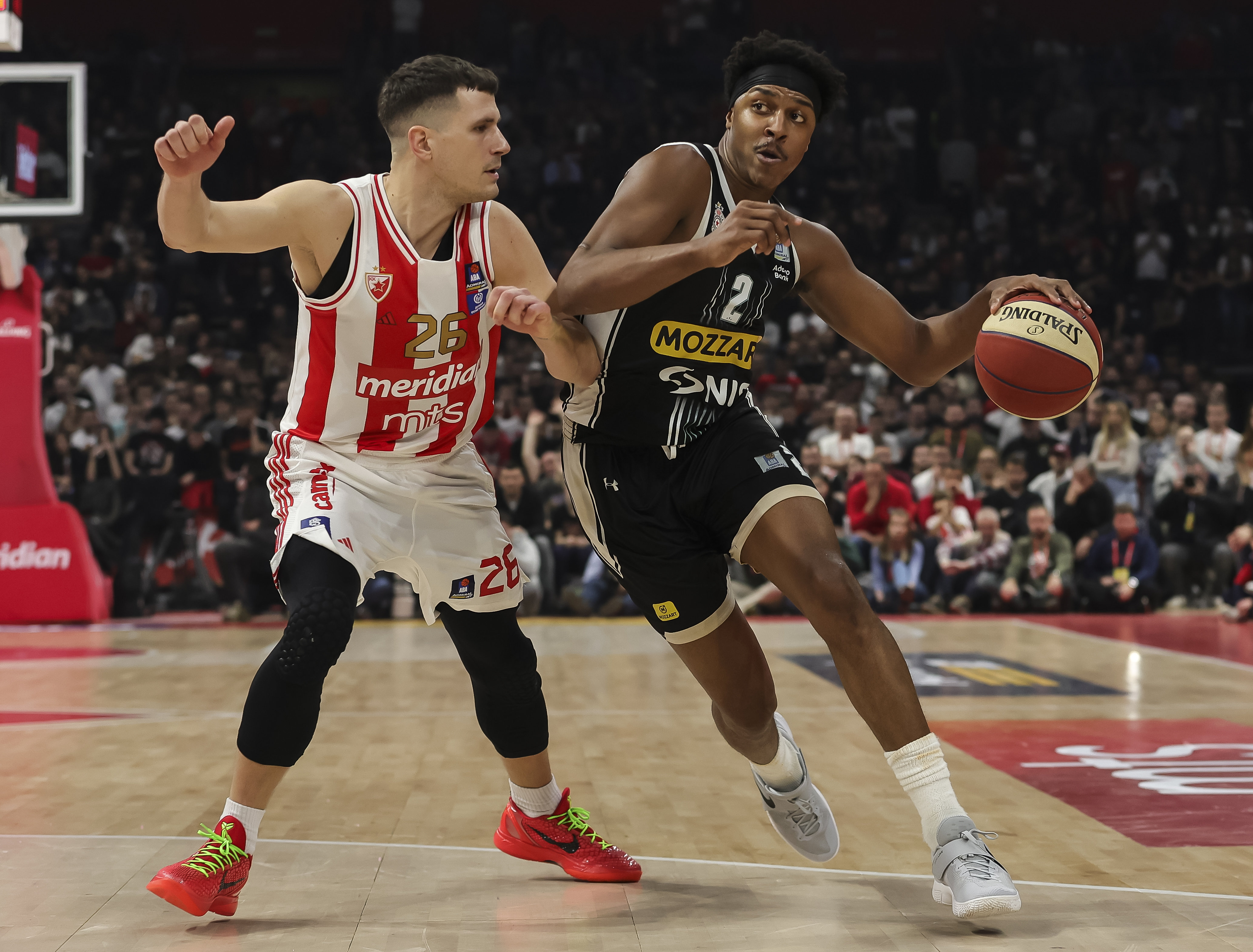 during the Aba League Season 2022-2023 match between Crvena Zvezda and Partizan at Aleksandar Nikolic hall on January 28, 2024 in Belgrade, Serbia. (Photo by Srdjan Stevanovic/Starsport.rs ©)