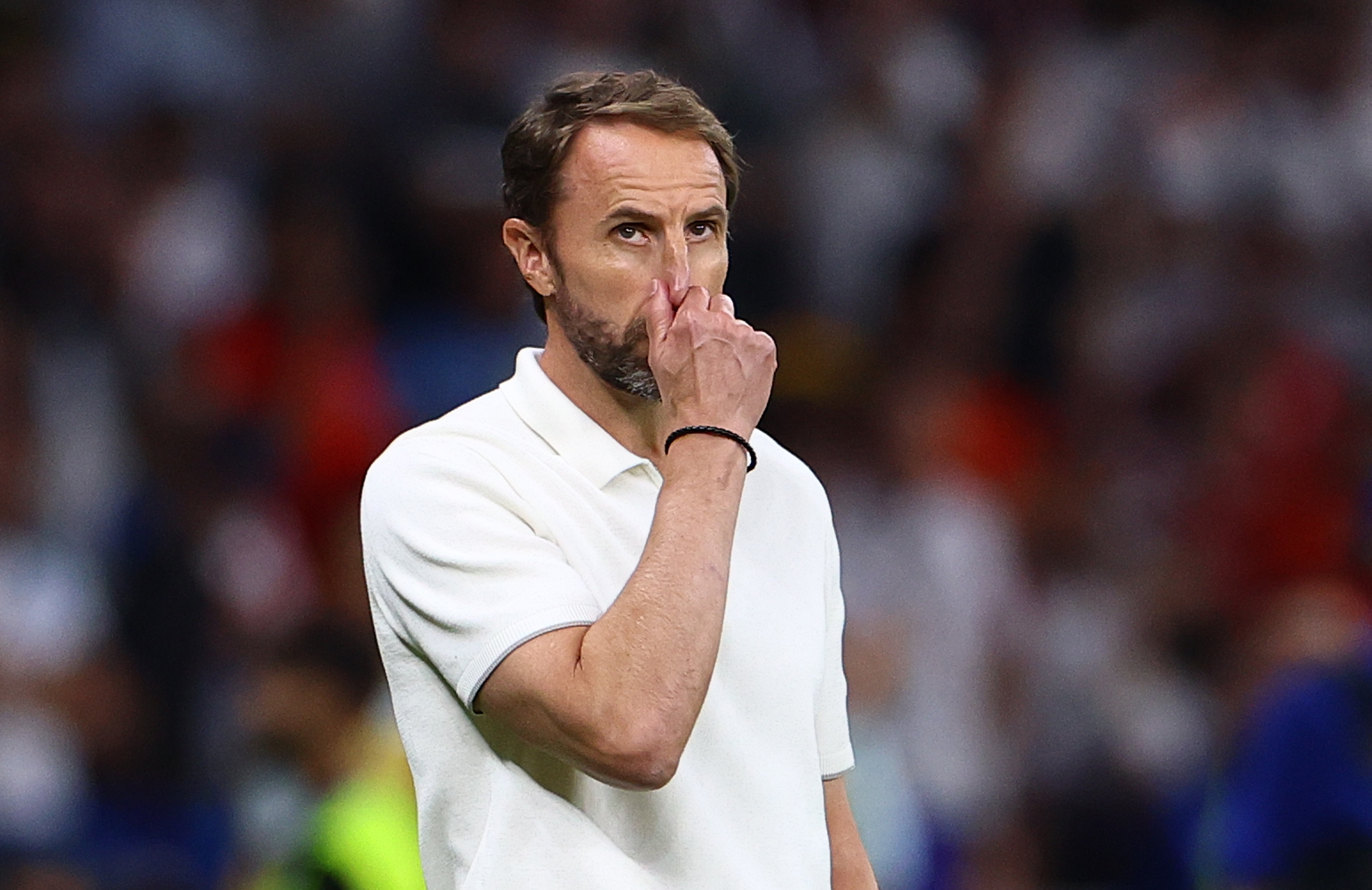 epa11478612 Head coach Gareth Southgate of England looks on during the UEFA EURO 2024 final soccer match between Spain and England, in Berlin, Germany, 14 July 2024.  EPA-EFE/FILIP SINGER