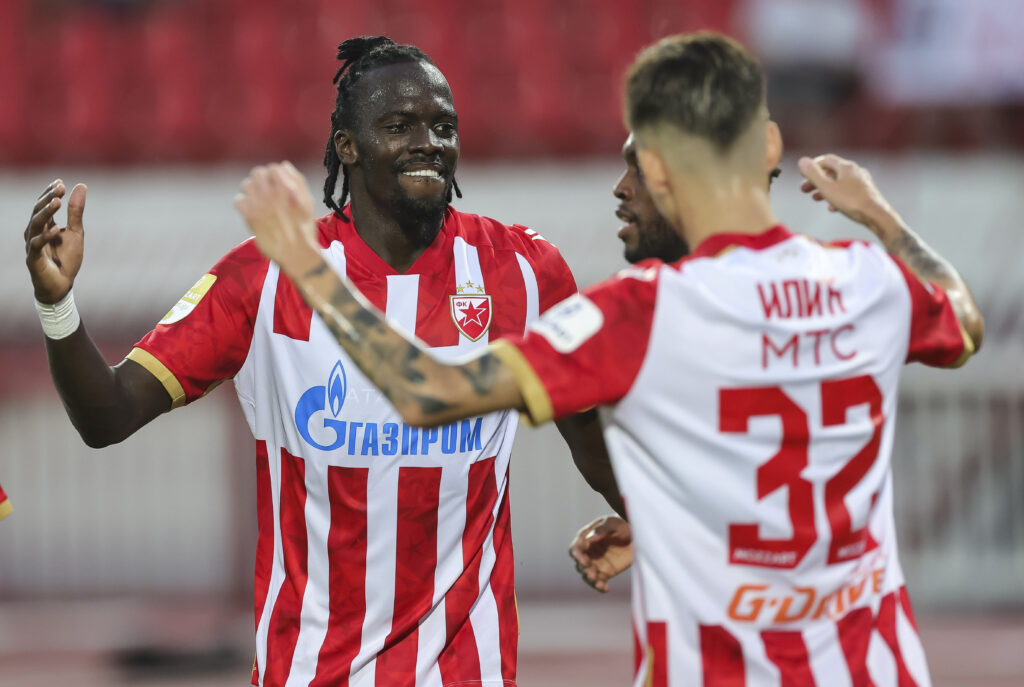 during the Mozzart Super Liga 2024/2025 match between Crvena zvezda and Jedinstvo Ub at stadium Rajko Mitic (Marakana) on July 20, 2024 in Belgrade, Serbia. (Photo by Srdjan Stevanovic/Starsport.rs ©)