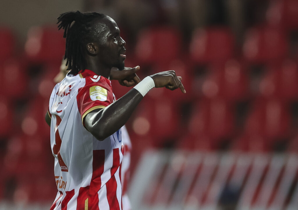during the Mozzart Super Liga 2024/2025 match between Crvena zvezda and Jedinstvo Ub at stadium Rajko Mitic (Marakana) on July 20, 2024 in Belgrade, Serbia. (Photo by Srdjan Stevanovic/Starsport.rs ©)