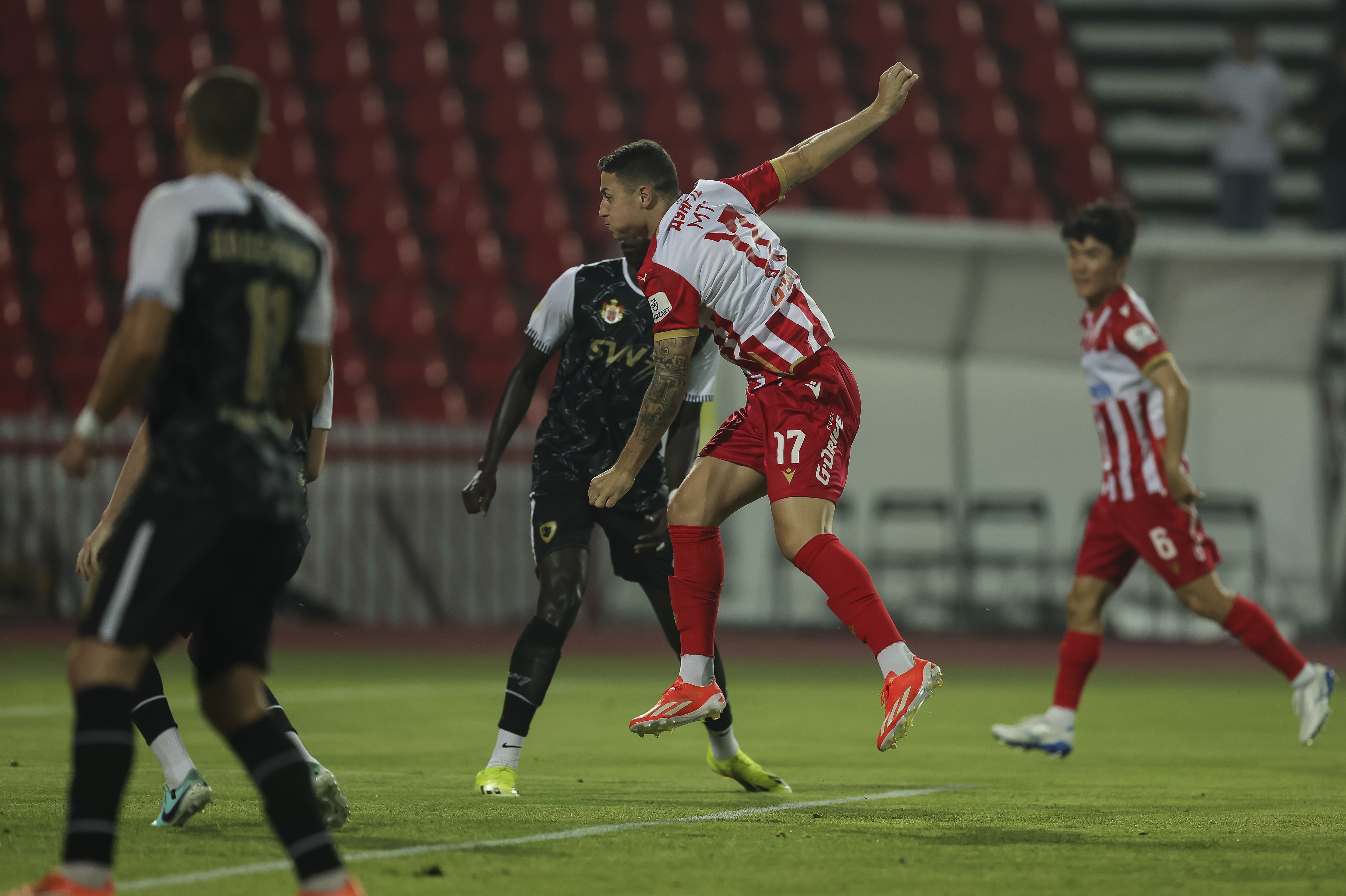 during the Mozzart Super Liga 2024/2025 match between Crvena zvezda and Jedinstvo Ub at stadium Rajko Mitic (Marakana) on July 20, 2024 in Belgrade, Serbia. (Photo by Srdjan Stevanovic/Starsport.rs ©)