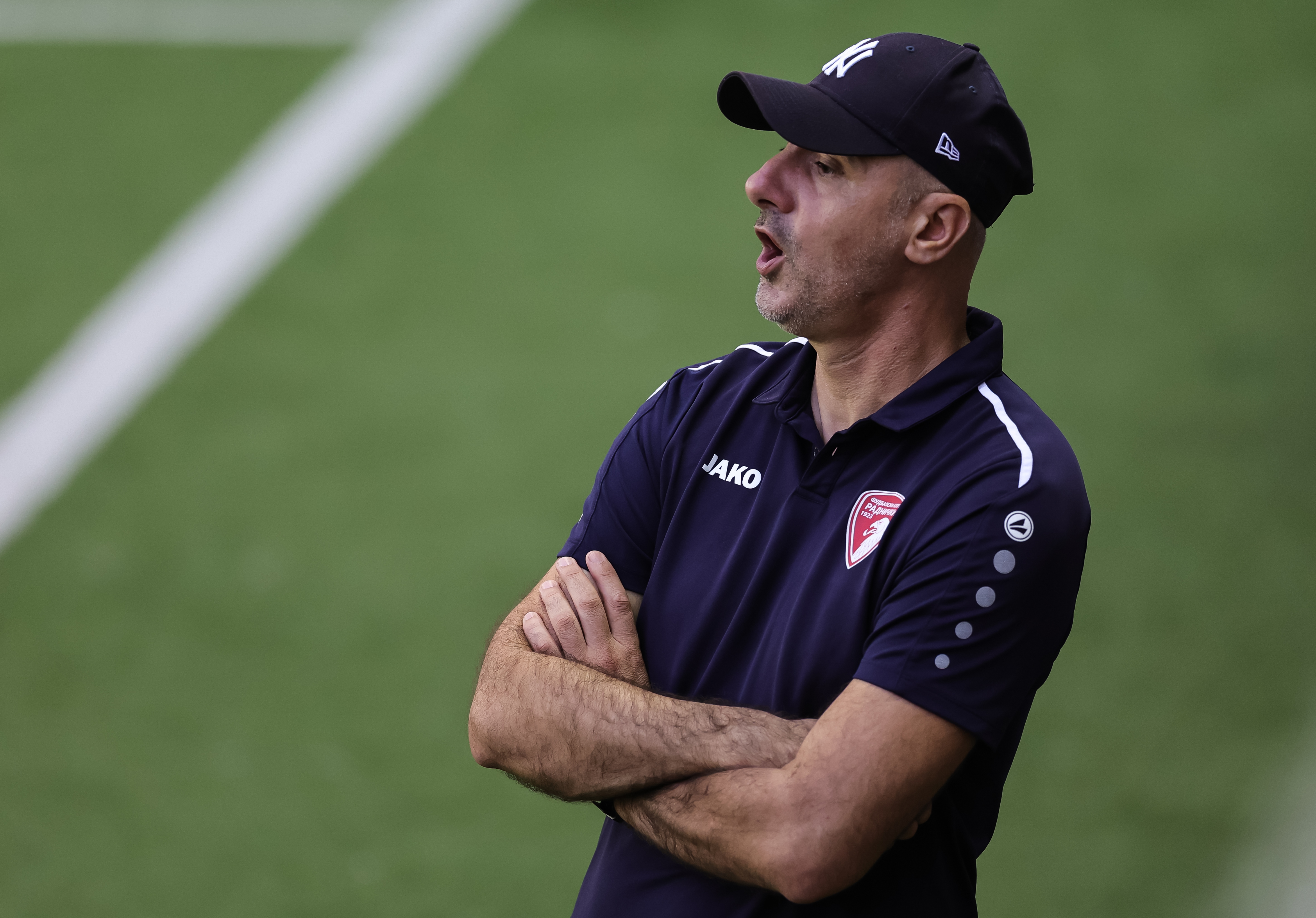 head coach Dejan Joksimovic during the Mozzart Super Liga 2023/2024 match between IMT and Radnicki 1923 at stadium Vozdovac on September 21, 2023 in Beograd, Serbia. (Photo by Srdjan Stevanovic/Starsport.rs ©)