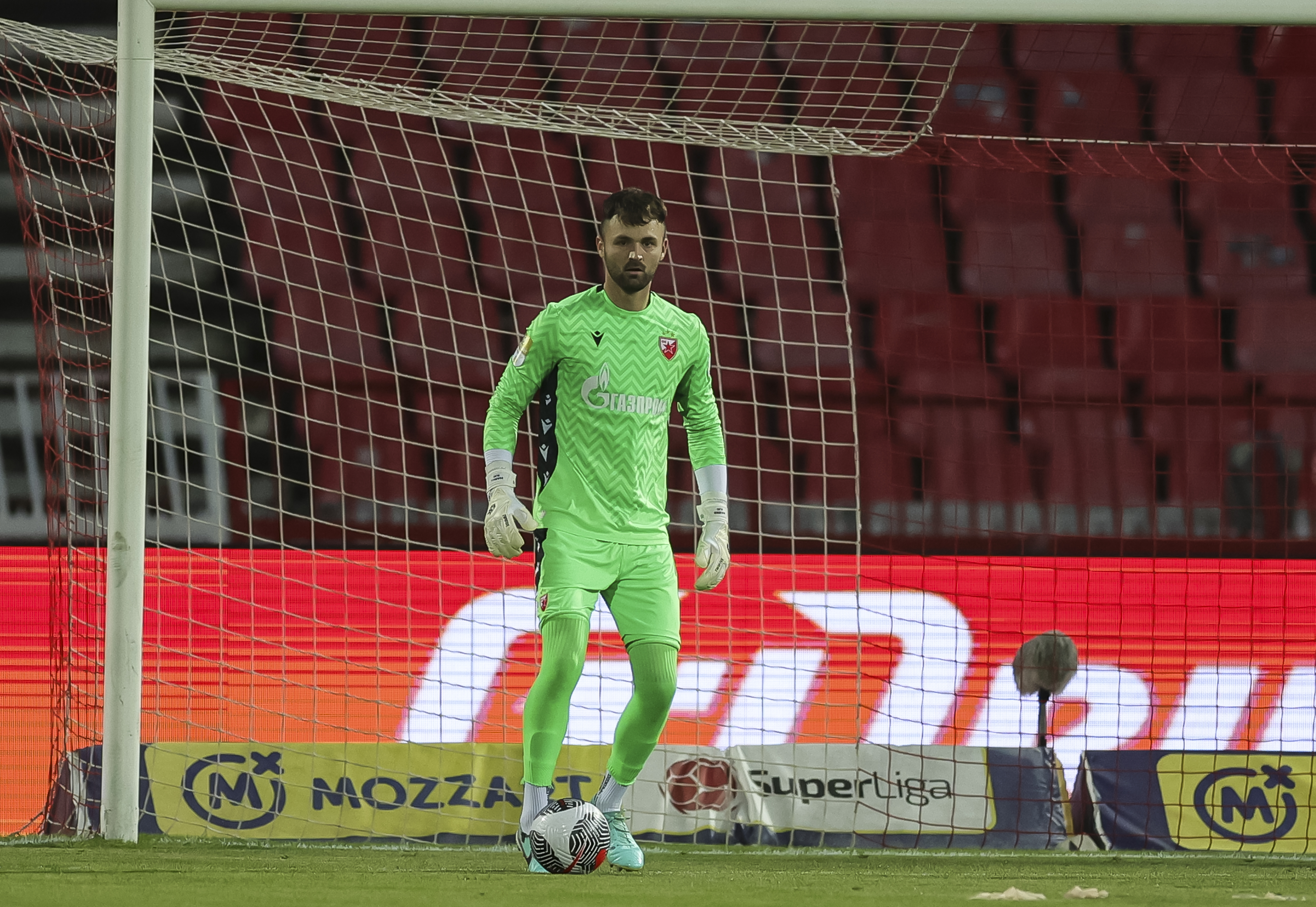 goalkeeper Marko Ilic during the Mozzart Super Liga 2024/2025 match between Crvena zvezda and Jedinstvo Ub at stadium Rajko Mitic (Marakana) on July 20, 2024 in Belgrade, Serbia. (Photo by Srdjan Stevanovic/Starsport.rs ©)
