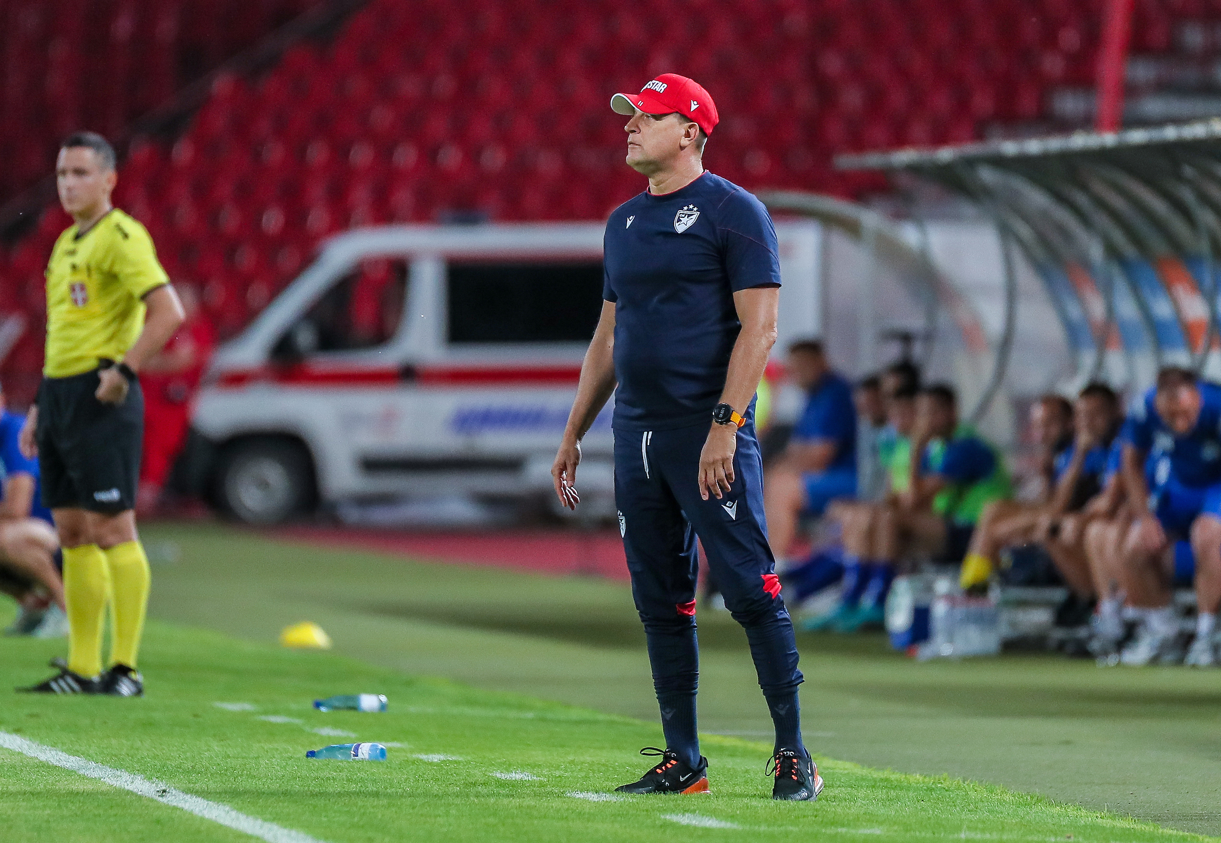 BELGRADE, SERBIA - JULY 27: during the round 2 Mozzart Bet Serbian Super Liga match between Crvena zvezda and Mladost Lucani at the Rajko Mitic Stadium (Marakana) on July 27, 2024 in Belgrade, Serbia. (Photo by: Dimitrije Vasiljevic/STARSPORT)