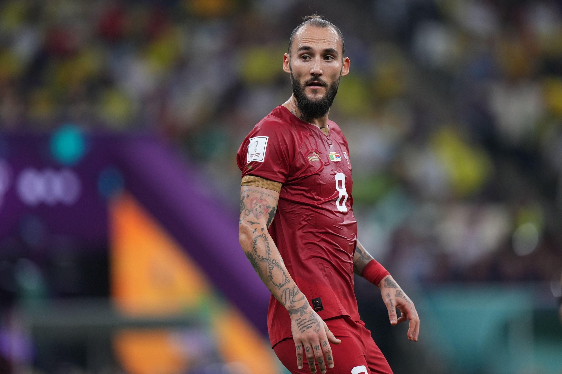 Nemanja Gudelj of Serbia during the FIFA World Cup Qatar 2022 match, Group G, between Brazil and Serbia played at Lusail Stadium on Nov 24, 2022 in Lusail, Qatar. (Photo by Bagu Blanco / PRESSIN) Credit: PRESSINPHOTO SPORTS AGENCY/Alamy Live News
