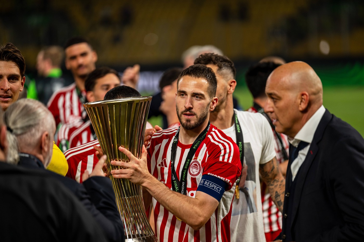 Olympiacos win the UEFA Conference League 2024 final in Athens, Greece Athens, Greece. 29th, May 2024. Captain Konstanti