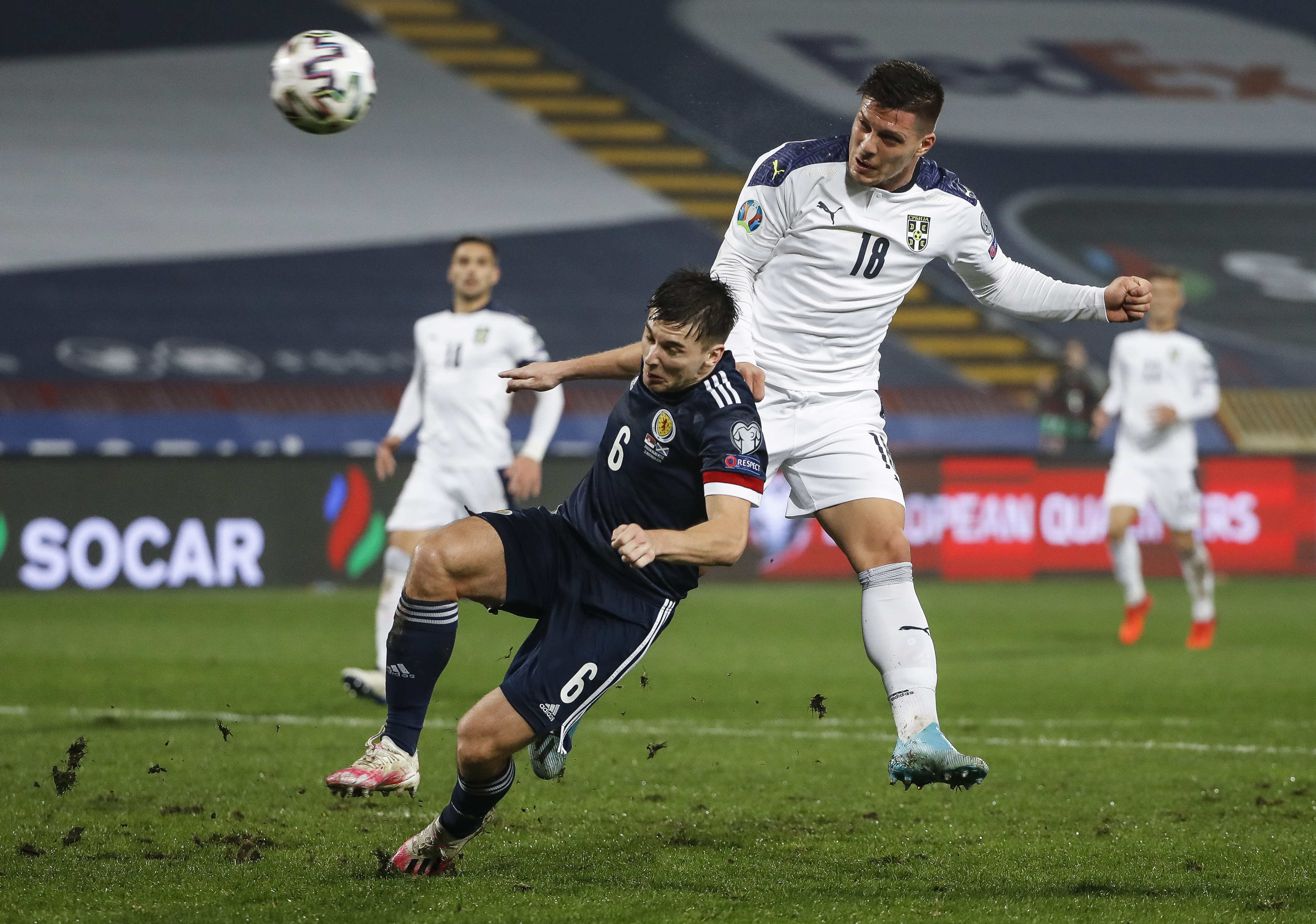 Fudbal Soccer UEFA EURO 2020 Qualifiers- Playoff-Srbija v Scotland
Luka Jovic (R) and Kieran Tierney
Beograd, 12.11.2020.
foto: Srdjan Stevanovic/Starsportphoto ©