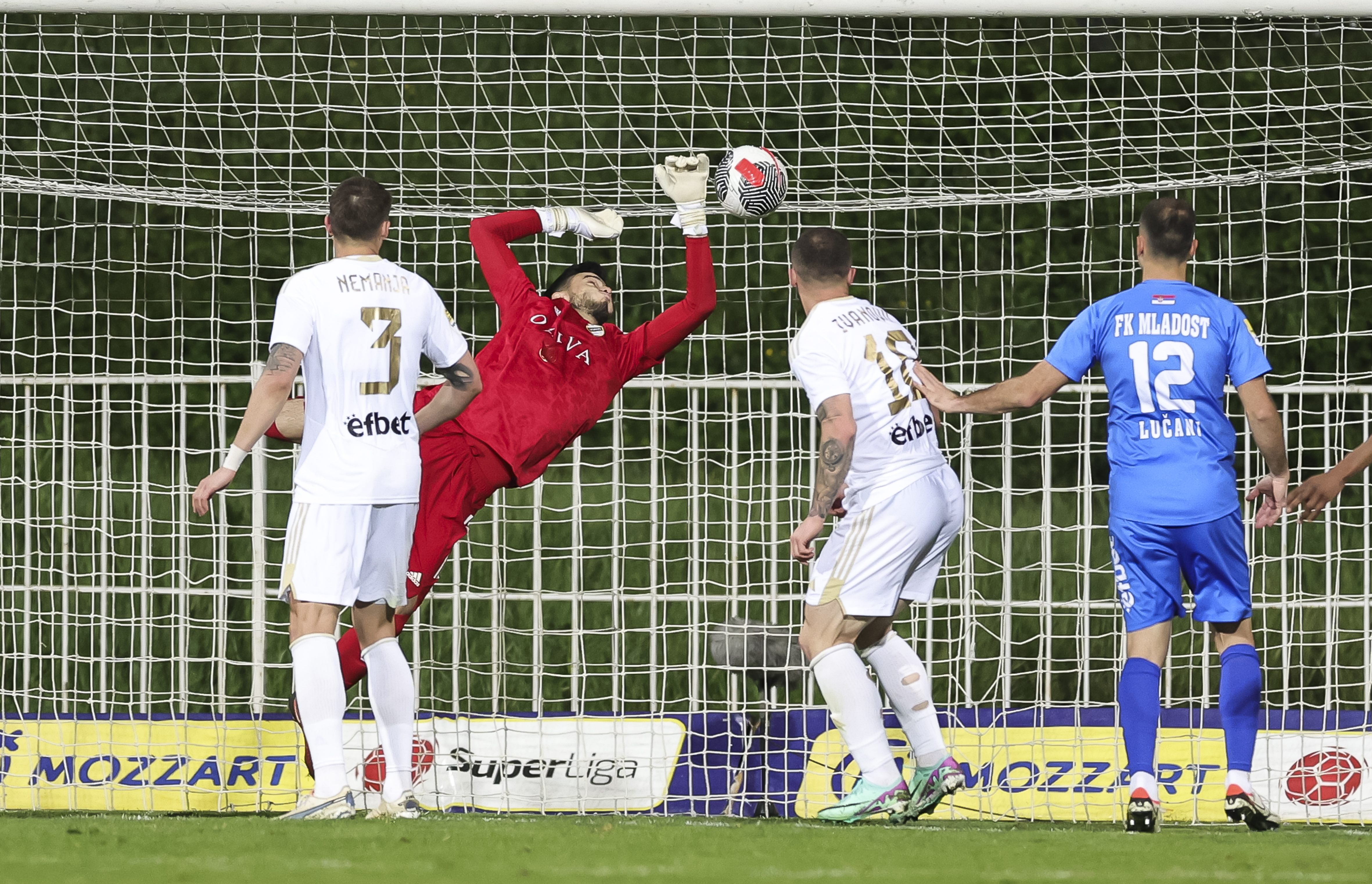 during the Mozzart Super Liga Season 2023/2024 match between Cukaricki and Mladost Lucani at stadium FK Cukaricki on April 26, 2024 in Belgrade, Serbia. (Photo by Srdjan Stevanovic/Starsport.rs ©)