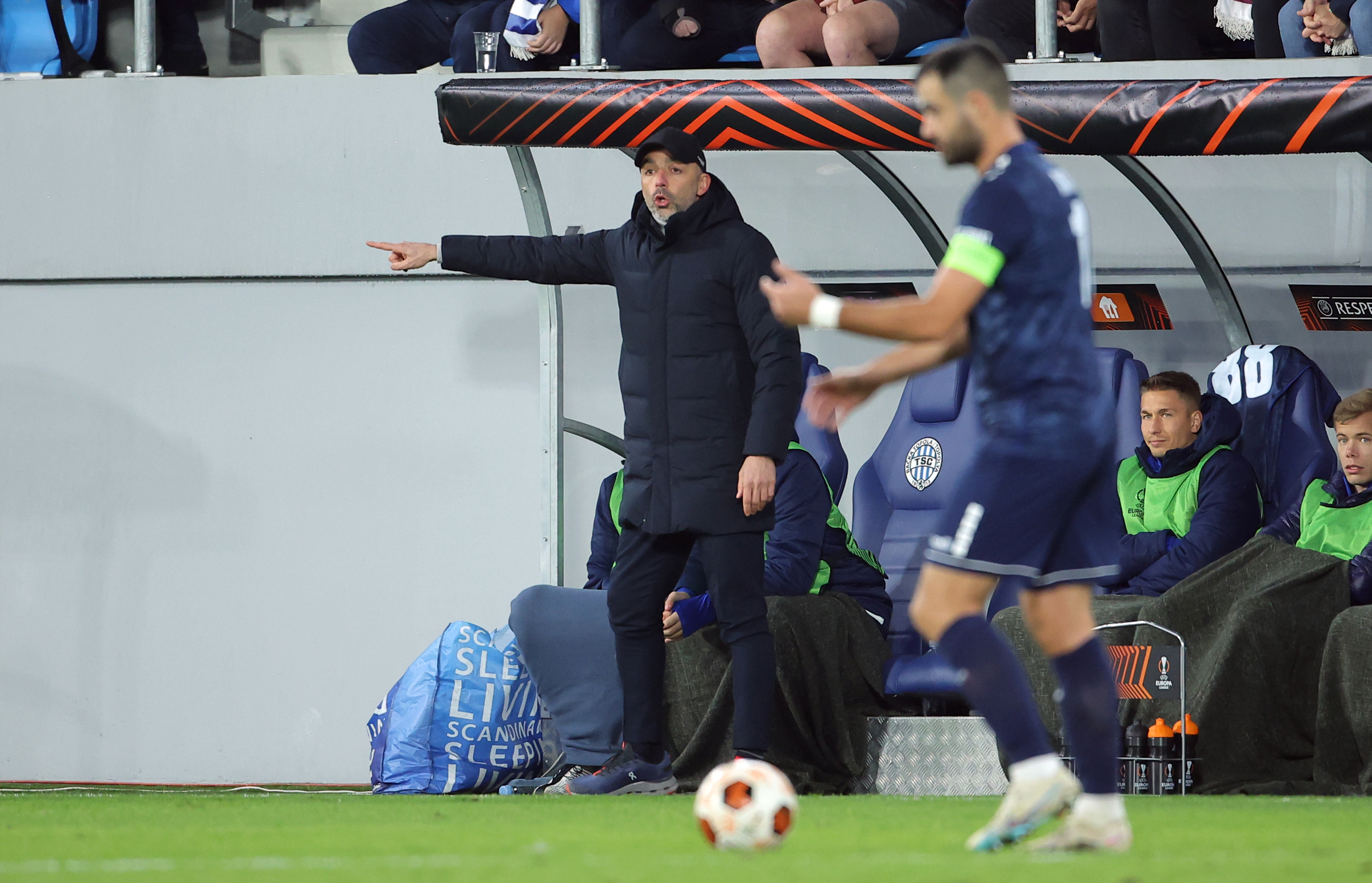 TSC Backa Topola's vies with West Ham's during Group A UEFA Europa League football match between TSC Backa Topola and West Ham in Backa Topola, Serbia on Nov. 30, 2023.