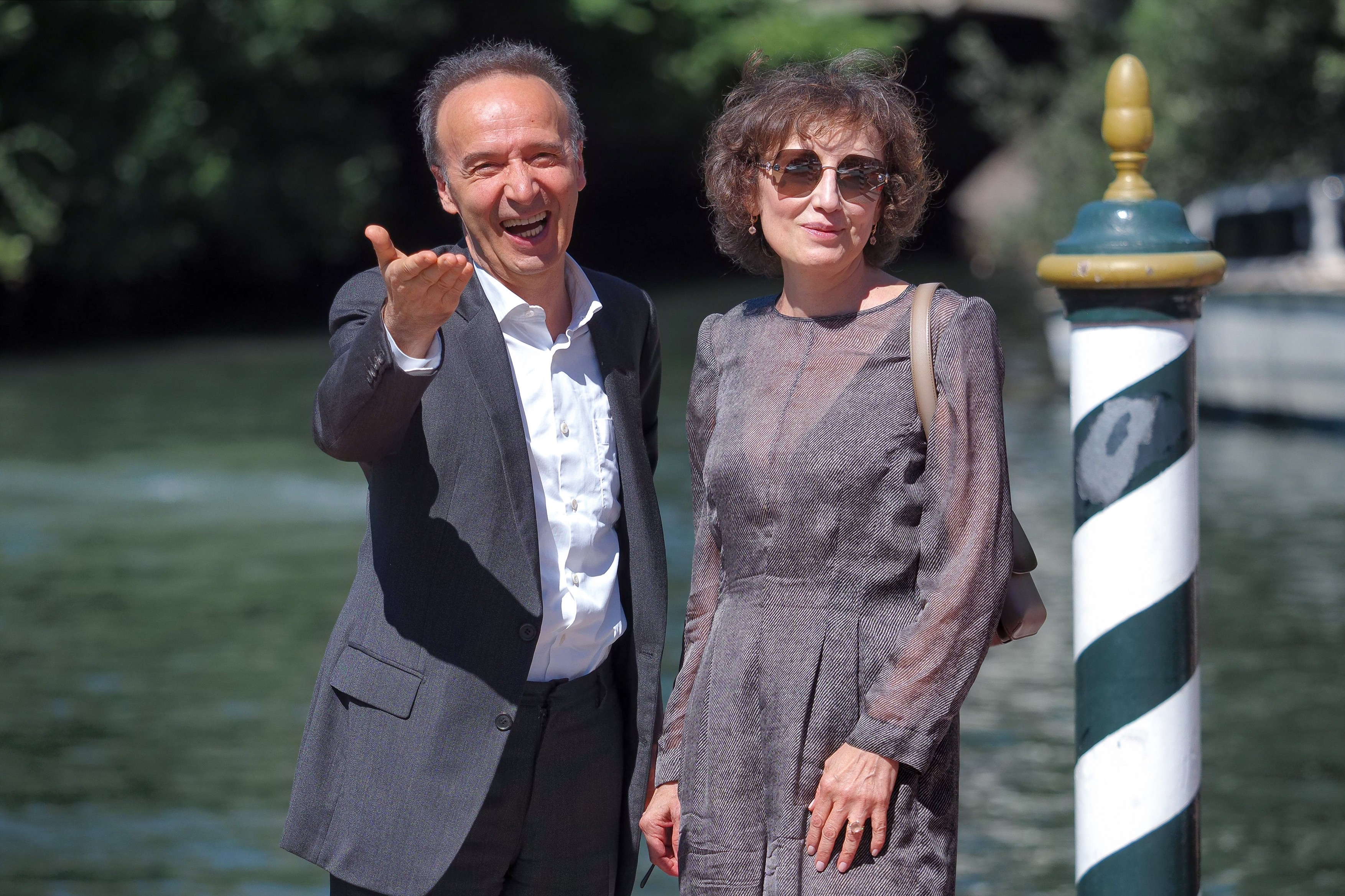 Roberto Benigni is seen arriving at the 78th Venice International Film Festival