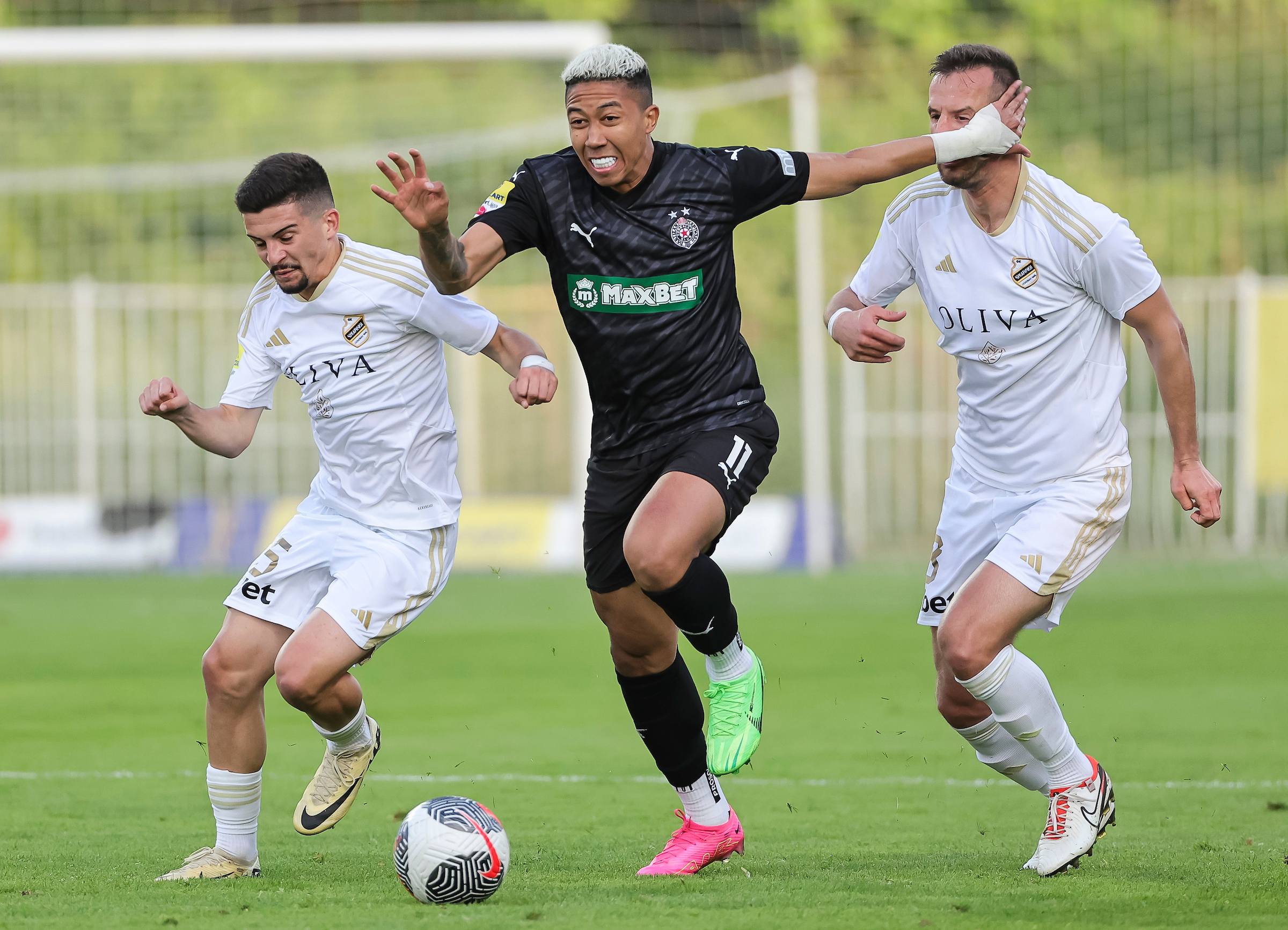 during the Mozzart Super Liga Season 2023/2024 Play Off match between FK Cukaricki and FK Partizan at stadium FK Cukaricki on May 17, 2024 in Belgrade, Serbia. (Photo by Srdjan Stevanovic/Starsport.rs ©)