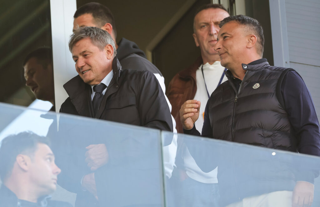 during the Mozzart Super Liga Season 2023/2024 Play Off match between FK Cukaricki and FK Partizan at stadium FK Cukaricki on May 17, 2024 in Belgrade, Serbia. (Photo by Srdjan Stevanovic/Starsport.rs ©)