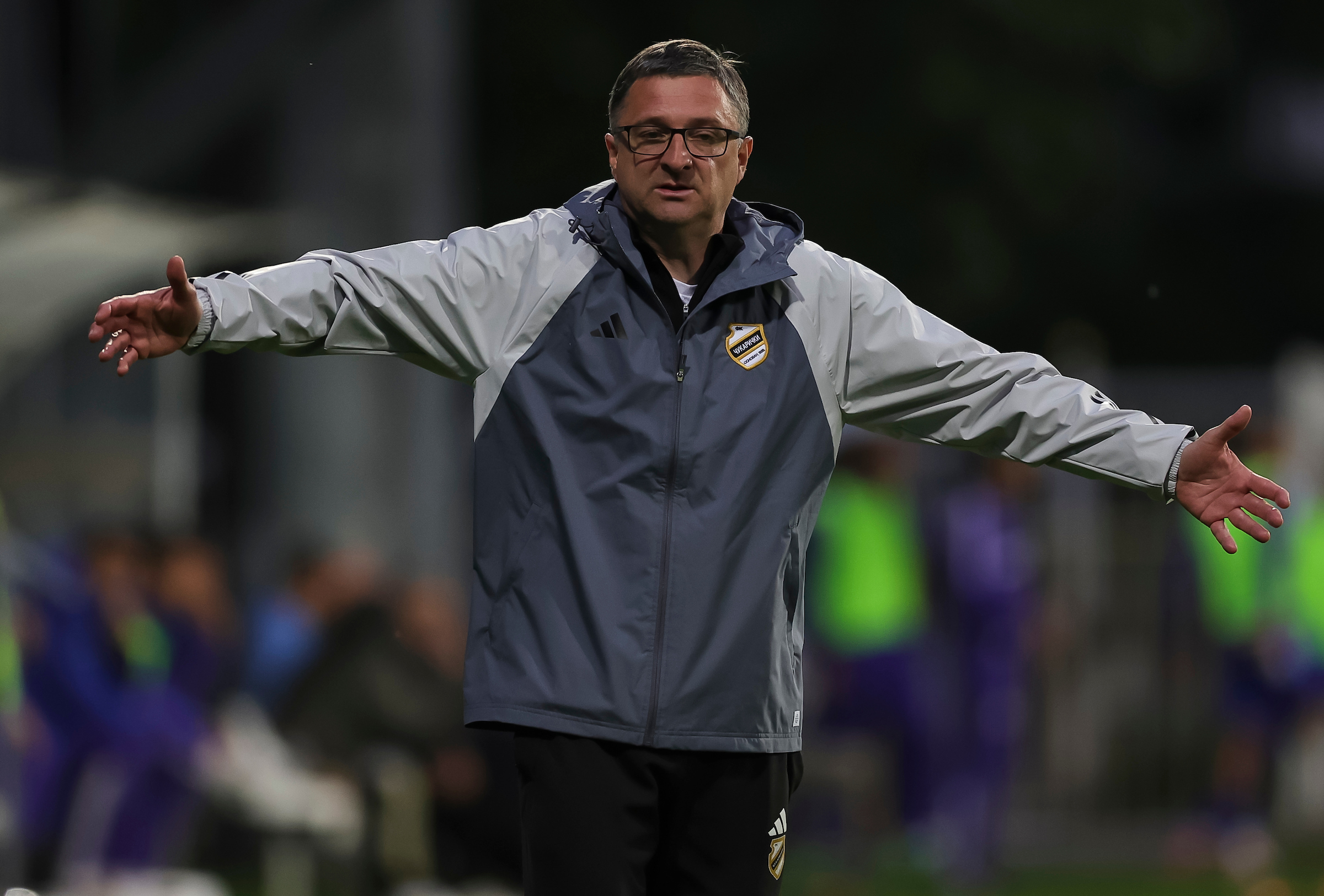 head coach Goran Stanic during the Mozzart Super Liga Season 2023/2024 match between Cukaricki and Mladost Lucani at stadium FK Cukaricki on April 26, 2024 in Belgrade, Serbia. (Photo by Srdjan Stevanovic/Starsport.rs ©)