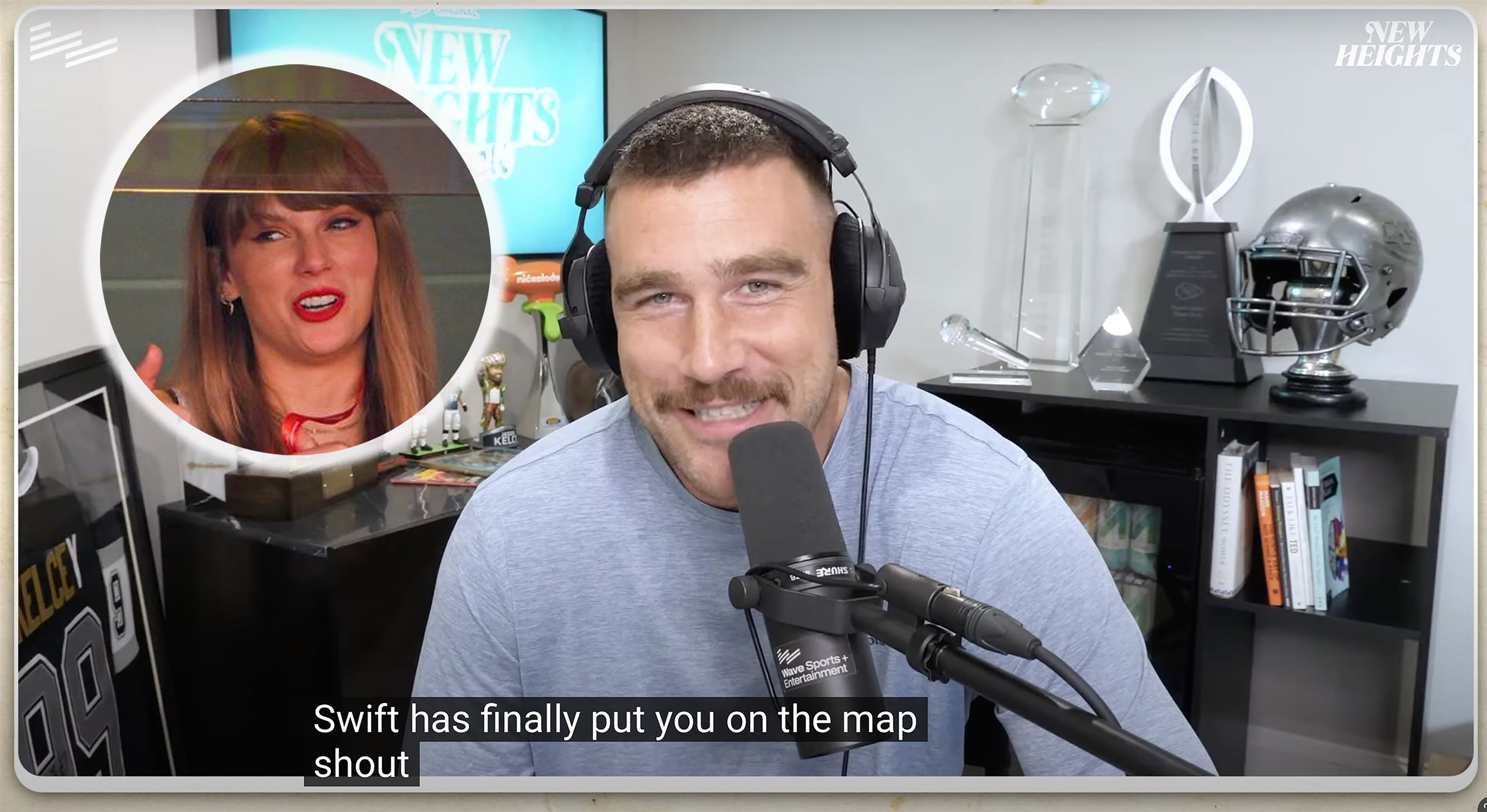 Travis Kelce i Taylor Swift , Travis Kelce talks Taylor Swift on his podcast