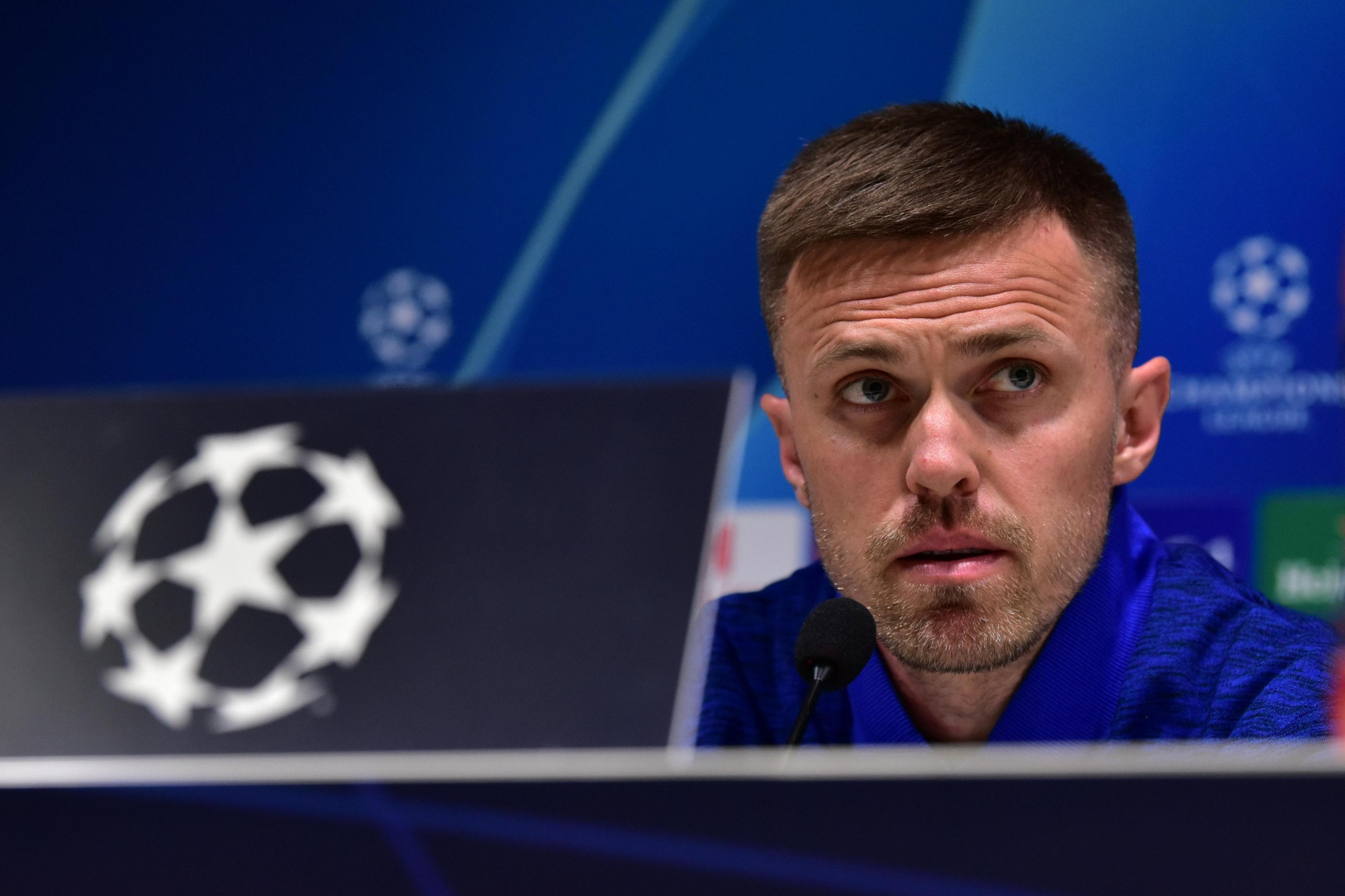 epa08226335 Atalanta's player Josip Ilicic attends a press conference on the eve of the UEFA Champions League soccer match Atalanta BC vs Valencia CF at the Giuseppe Meazza stadium in Milan, Italy, 18 February 2020.  EPA-EFE/PAOLO MAGNI