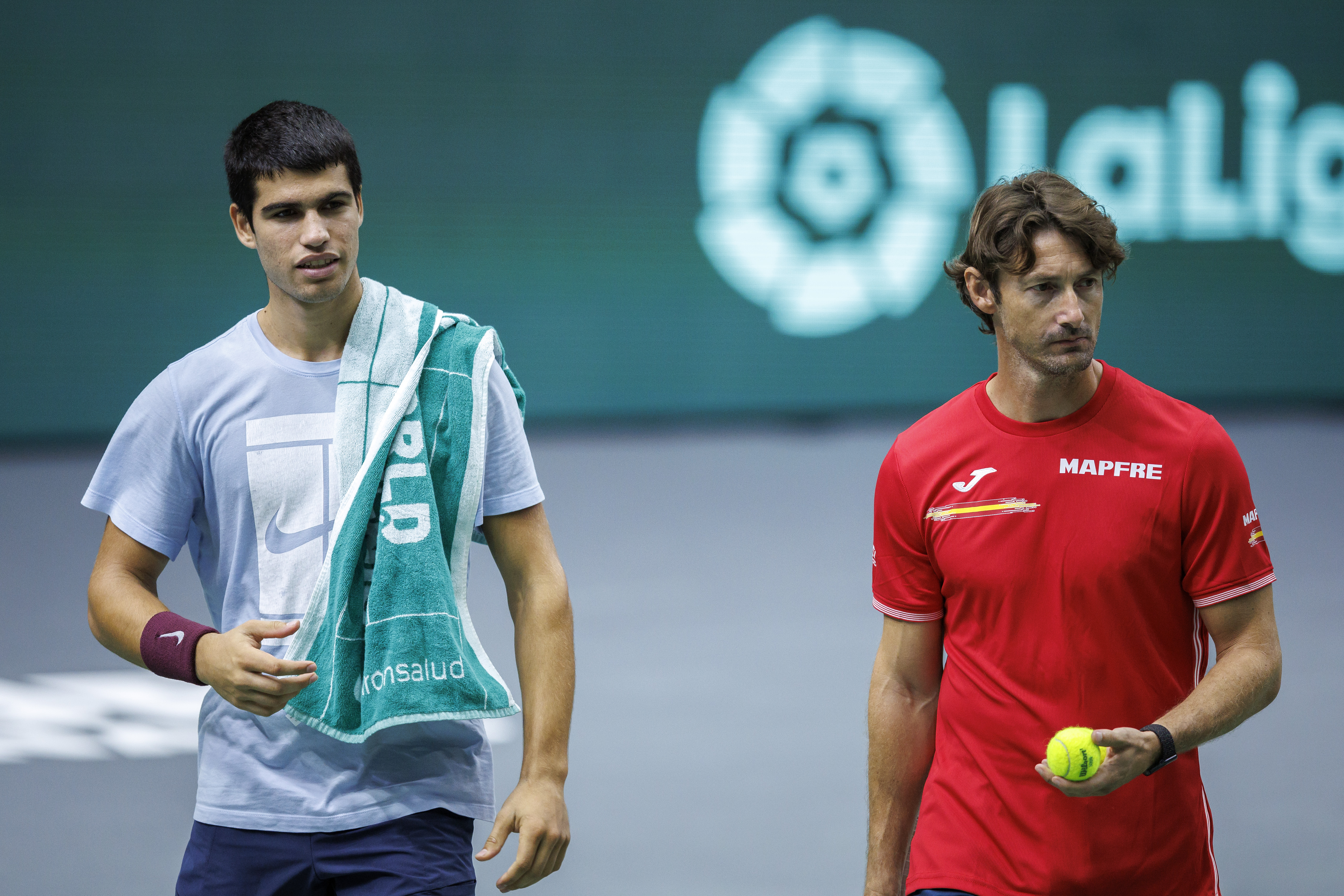 Spanish tennis player Carlos Alcaraz training session