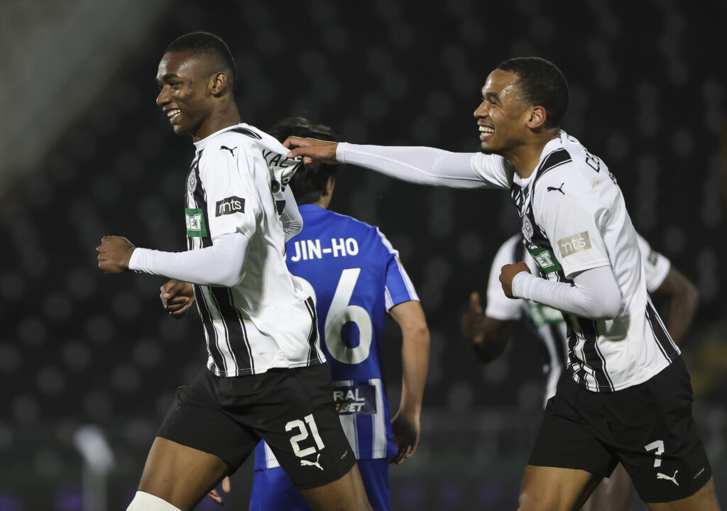 during the Mozzart Super Liga 2023/2024 match between Partizan and Novi Pazar at stadium FK Partizan (JNA) on April 07, 2024 in Belgrade, Serbia. (Photo by Srdjan Stevanovic/Starsport.rs ©)