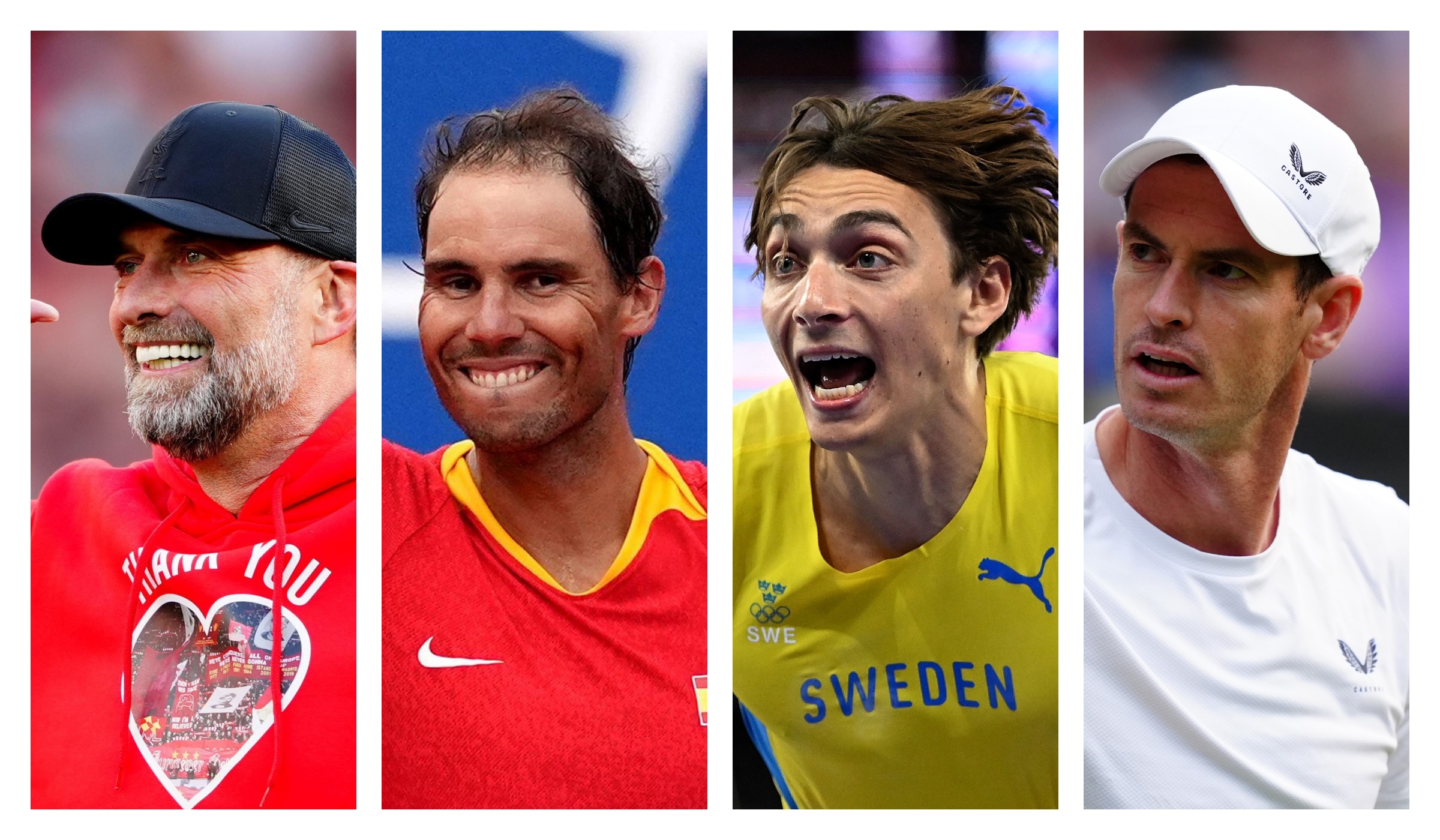 Jirgen Klop, Rafael Nadal, Armand Duplantis, Endi Mari kombo