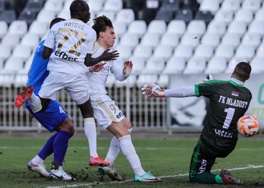 during the Mozzart Super Liga Season 2023/2024 match between Cukaricki v Mladost Lucani at stadium FK CUkaricki on December 22, 2023 in Belgrade, Serbia. (Photo by Srdjan Stevanovic/Starsport.rs ©)