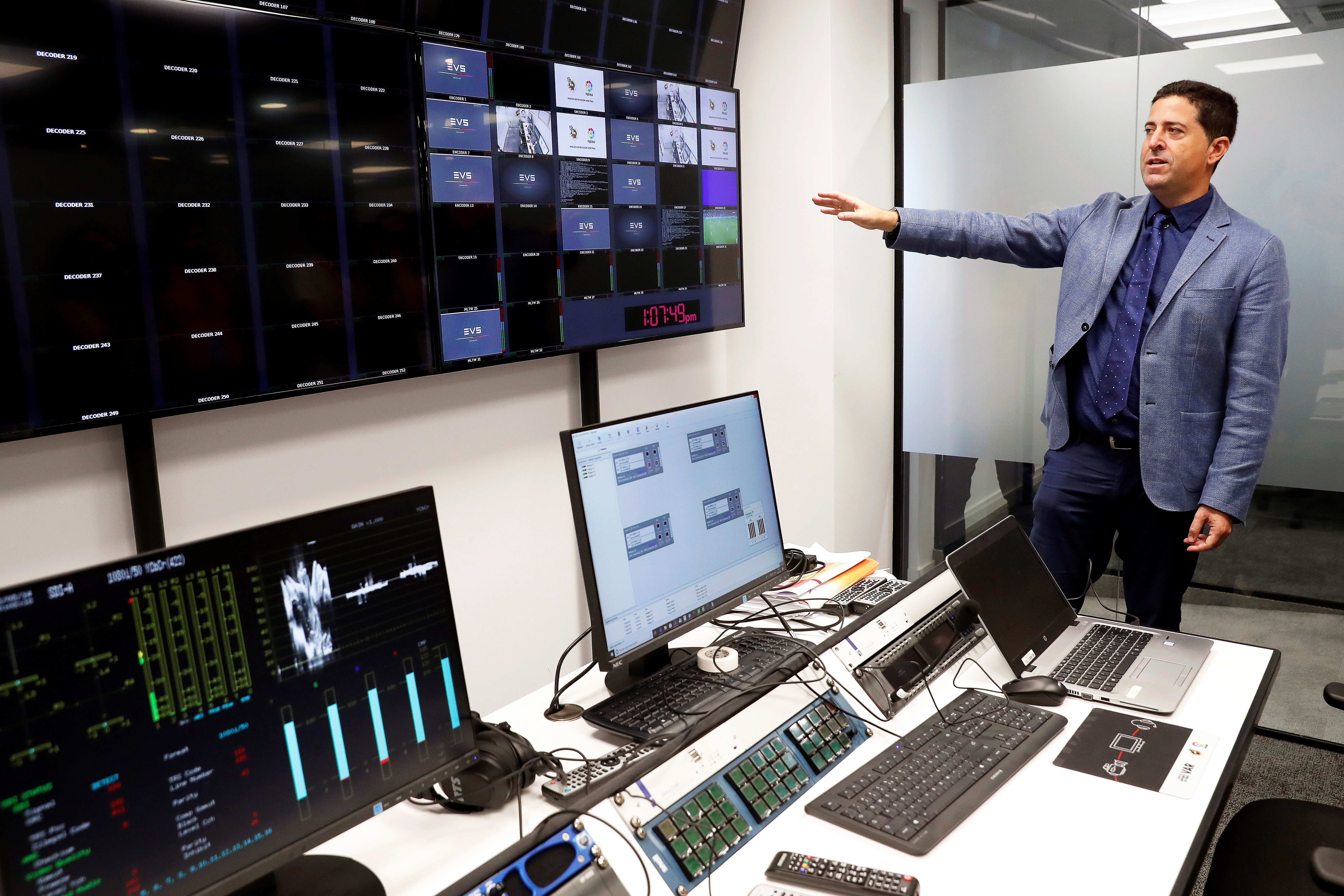 Video assistant referee (VAR) operation room in Madrid