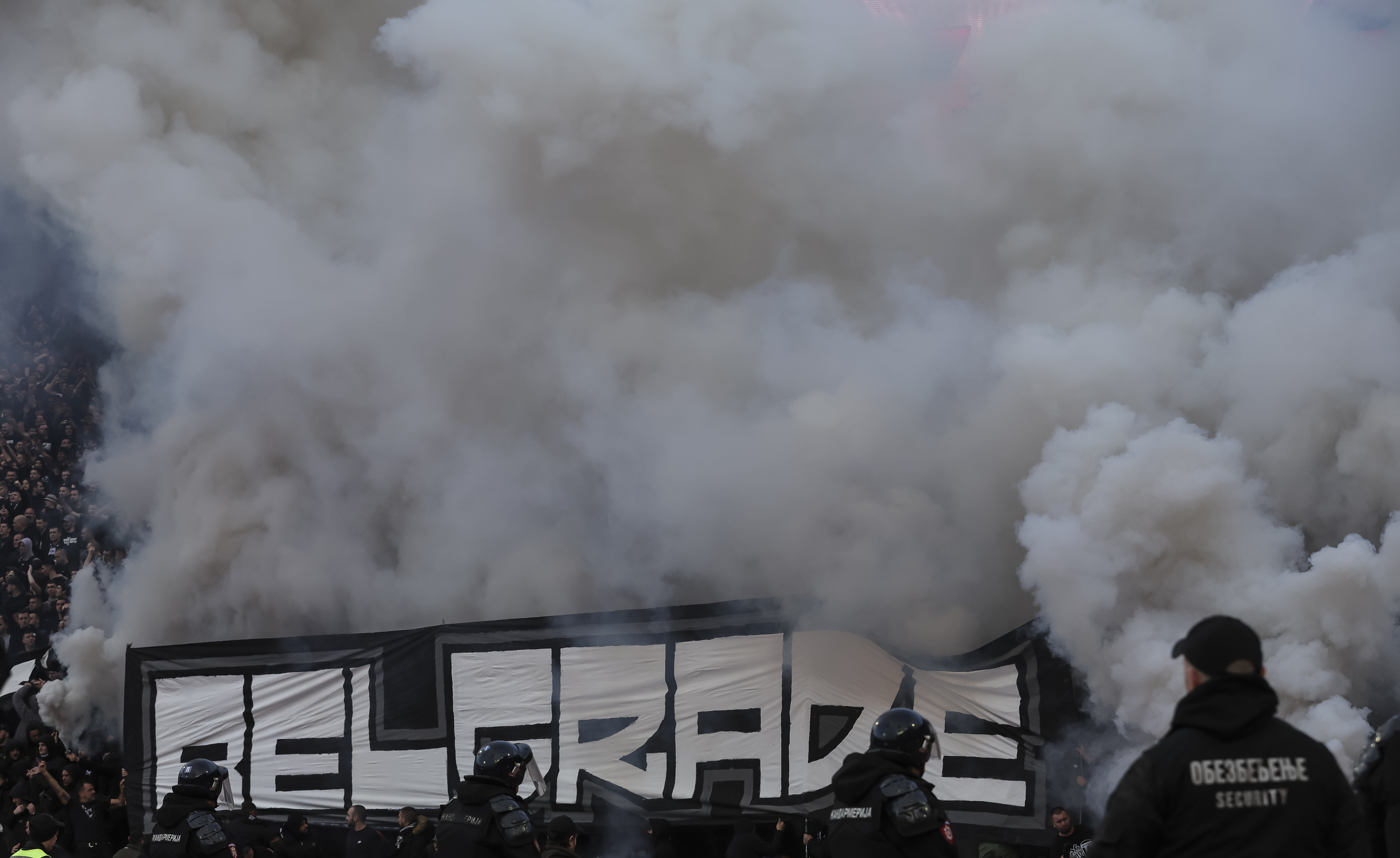 during the derby derbi veciti Mozzart Super Liga Season 2023/2024 match between Crvena Zvezda and Partizan at stadium Rajko Mitic (Marakana) on September 02, 2023 in Belgrade, Serbia. (Photo by Srdjan Stevanovic/Starsport.rs ©)
