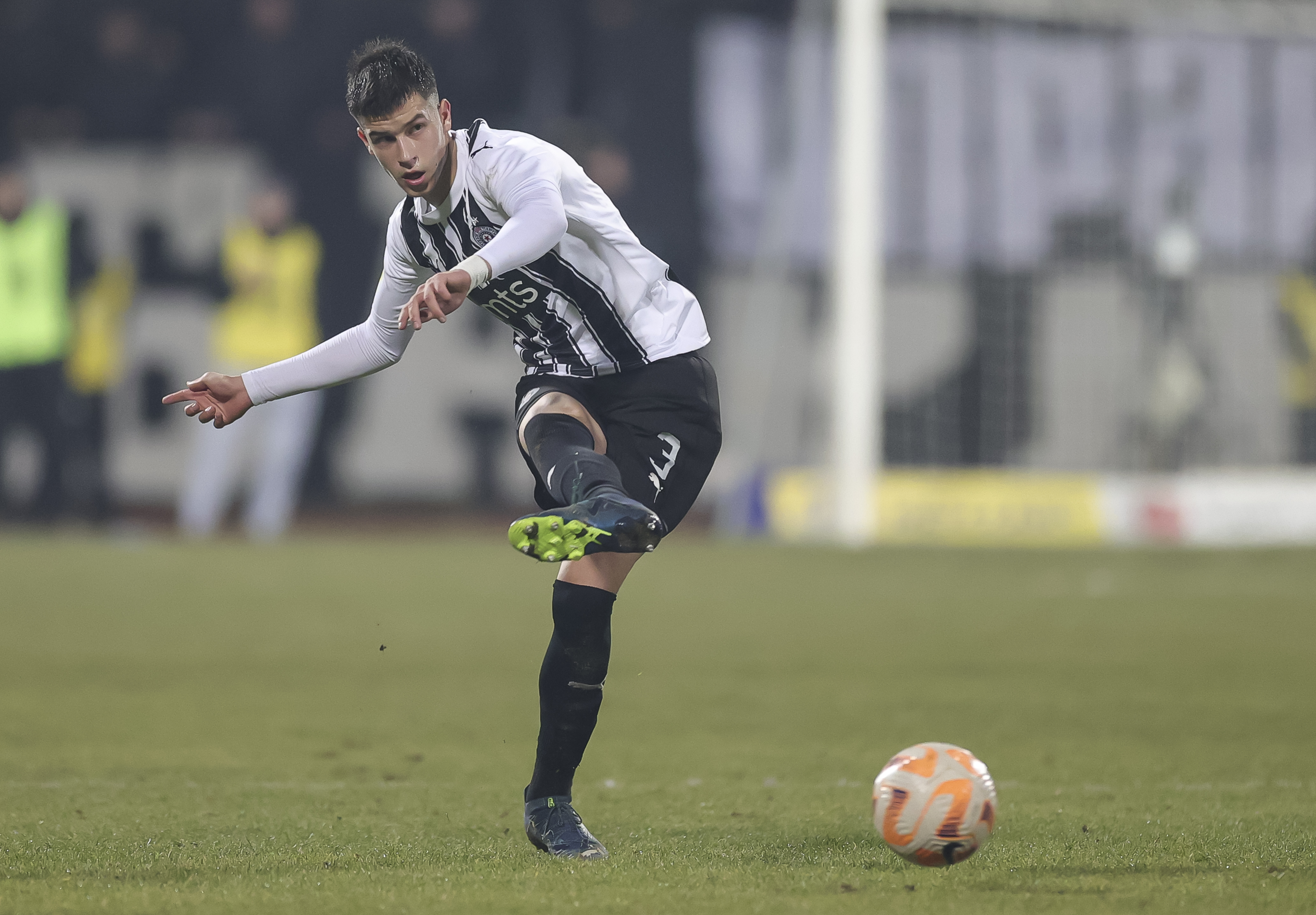 Mihajlo Ilic during the Mozzart Super Liga Season 2023/2024 match between Radnicki Nis and Partizan at stadium Cair on December 11, 2023 in Nis, Serbia. (Photo by Srdjan Stevanovic/Starsport.rs ©)