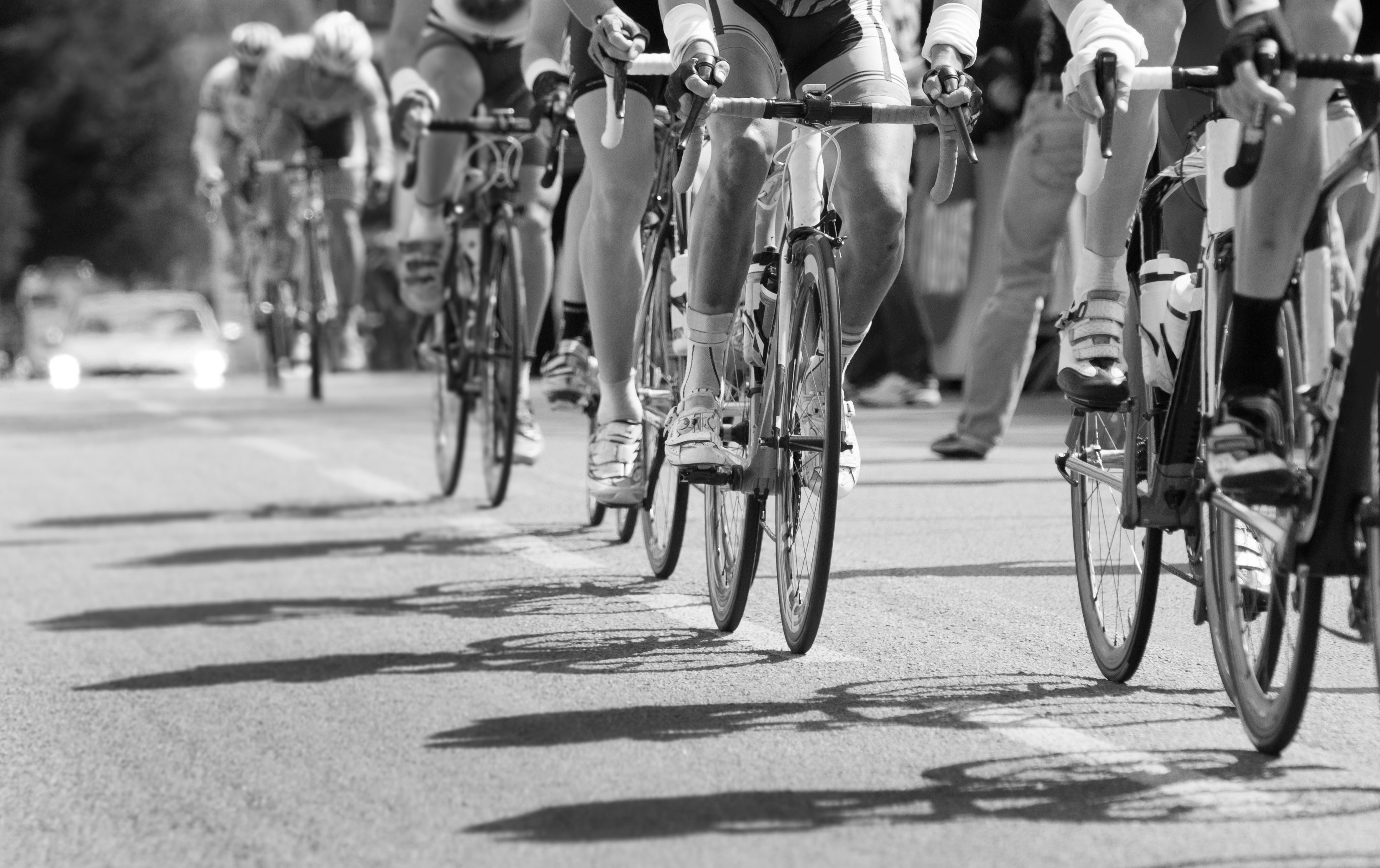 group of cyclist at professional race