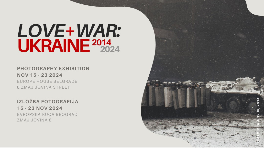 Pozivnica za otvaranje izložbe „UKRAINE: LOVE + WAR (2014-2024)”