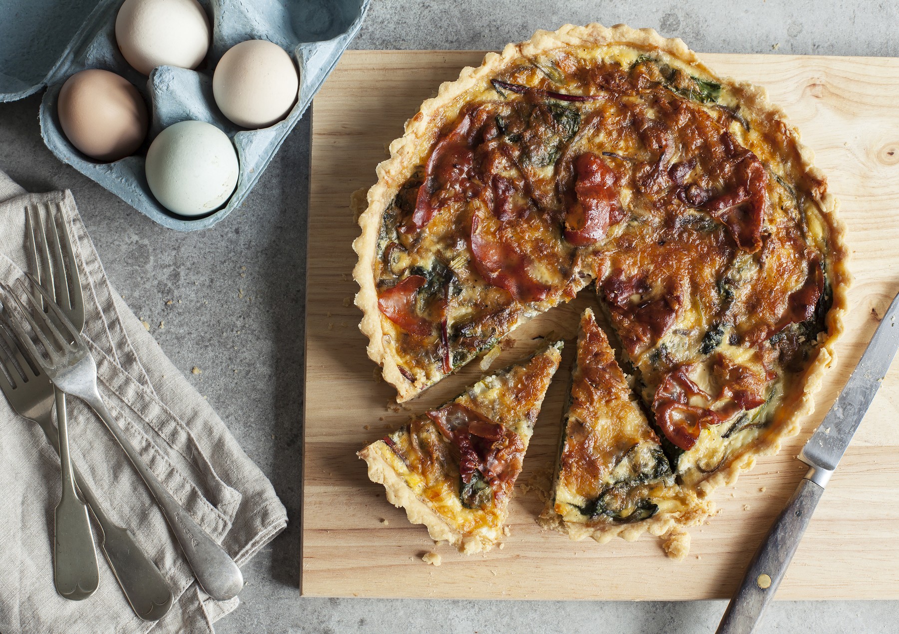 Proscuitto and Swiss Chard Tart