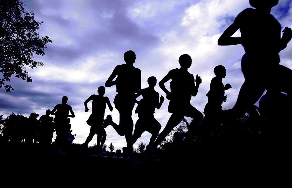Runners during the Amsterdam Marathon