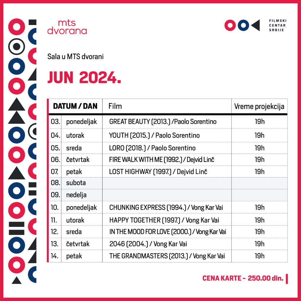 MTS dvorana, repertoar jun 2024