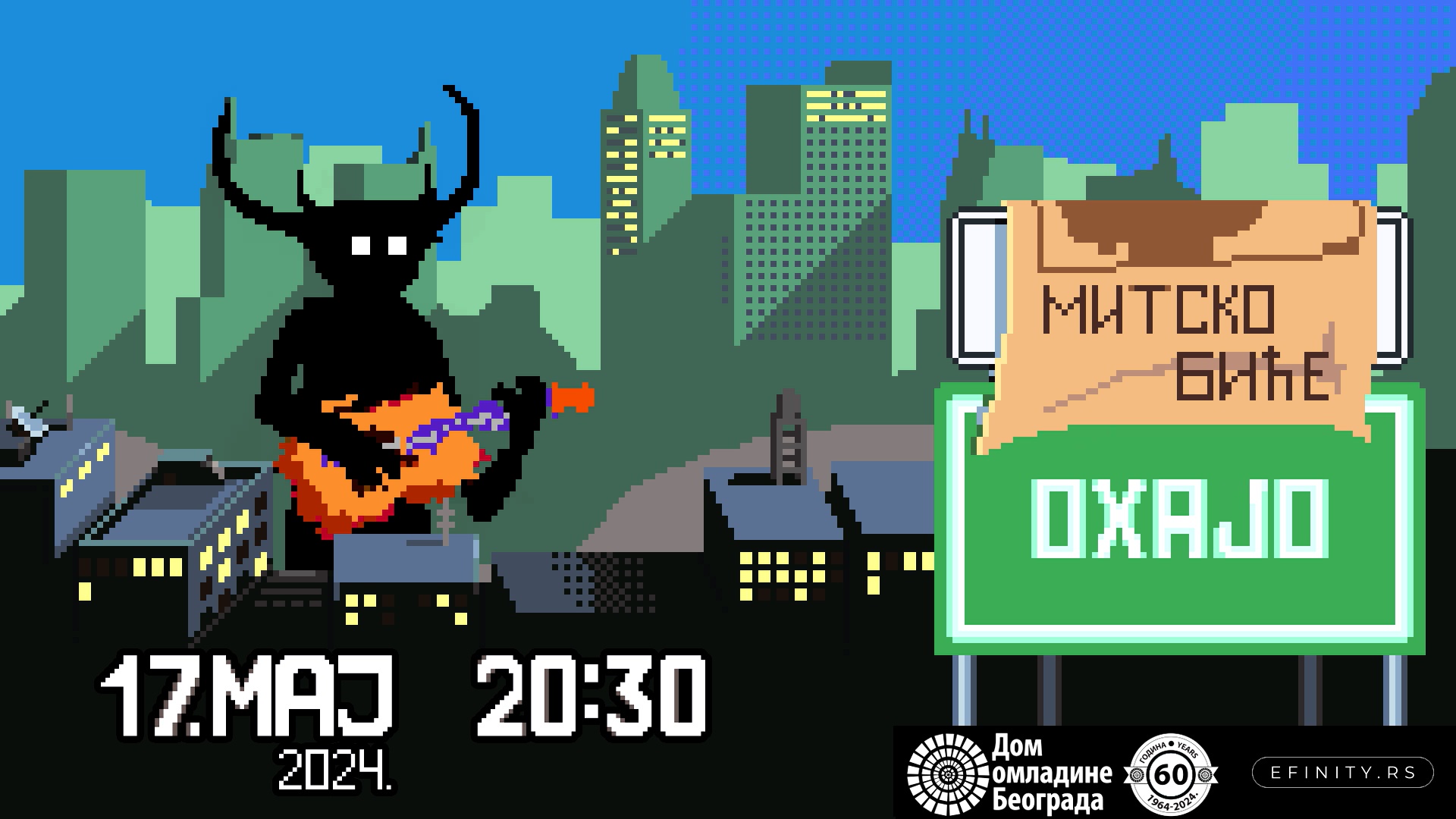 Koncert bendova Oxajo i Mitsko Biće 17. maja u Domu omladine