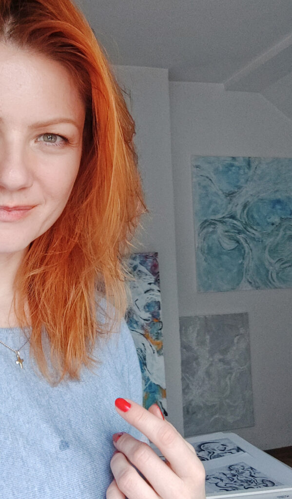 Aleksandra Ilić Bjelica — Bela, izložba,Izložba slika "Od narandžaste do persojsko plave" Galerija Nikola Radošević