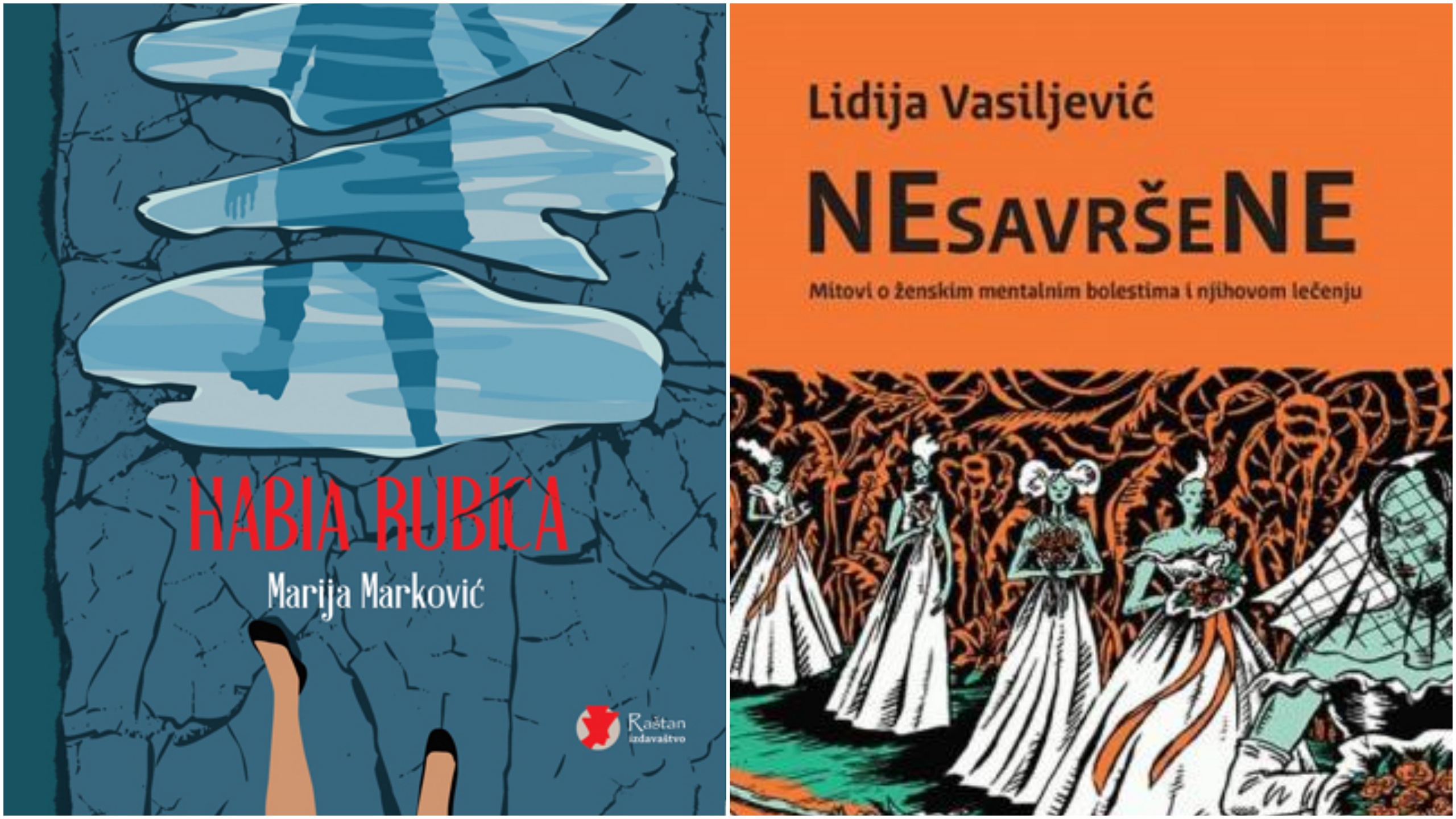 Marija Marković, Habia Rubica,  Lidija Vasiljević, NESAVRŠENE: MITOVI O ŽENSKIM MENTALNIM BOLESTIMA I NJIHOVOM LEČENJU, knjiga, korice, kombo
