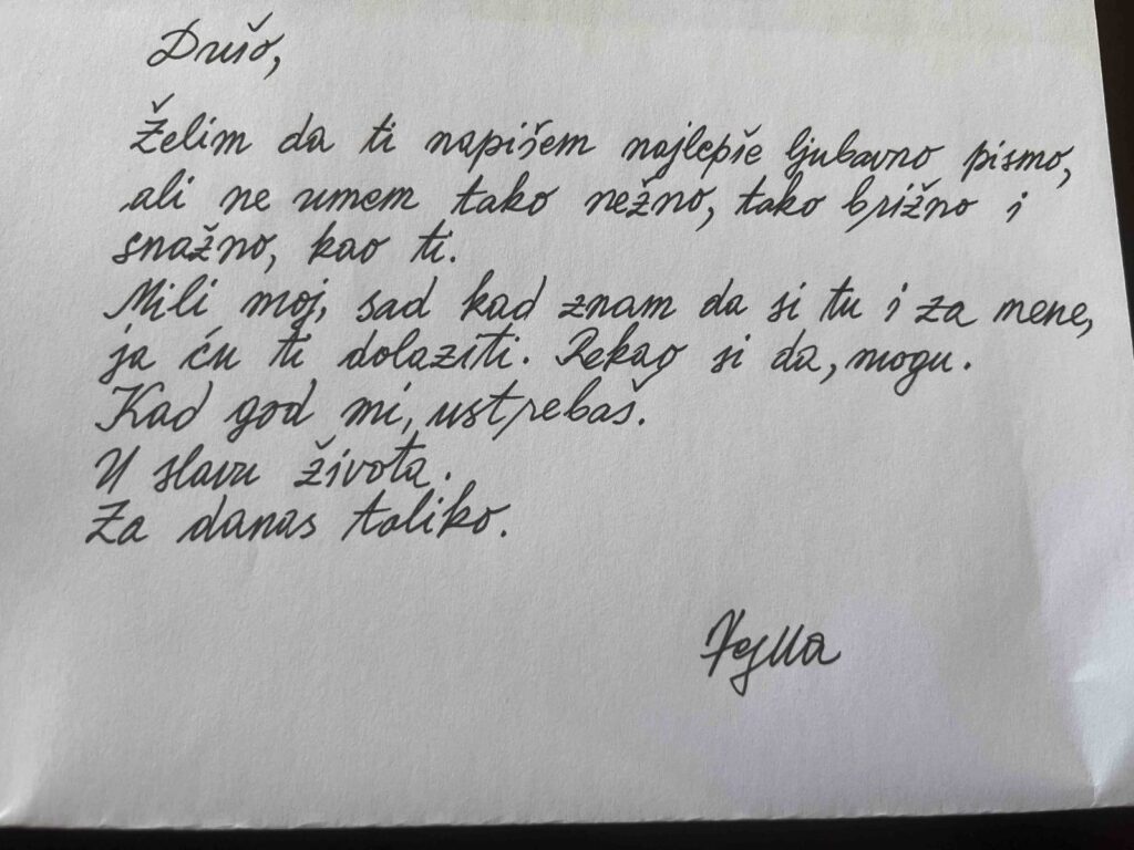 za danas toliko pismo