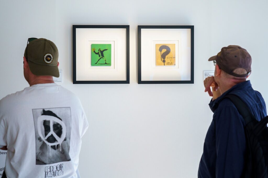 'Flower Thrower'
'The Art Of Banksy: Unauthorised Private Collection' Press view, London, UK - 26 Sep 2023,Image: 808603008, License: Rights-managed, Restrictions: , Model Release: no, Credit line: Charlie Kent / Shutterstock Editorial / Profimedia