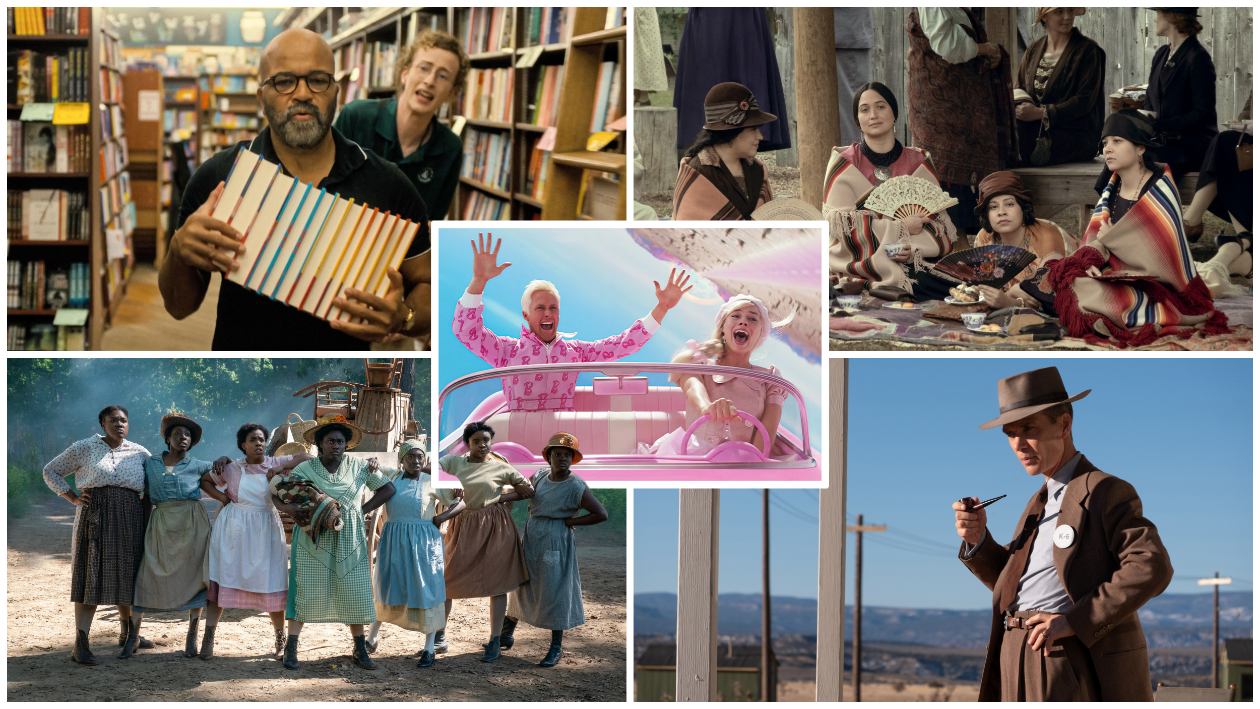 American Fiction
Barbie
The Color Purple
Killers of the Flower Moon
Oppenheimer