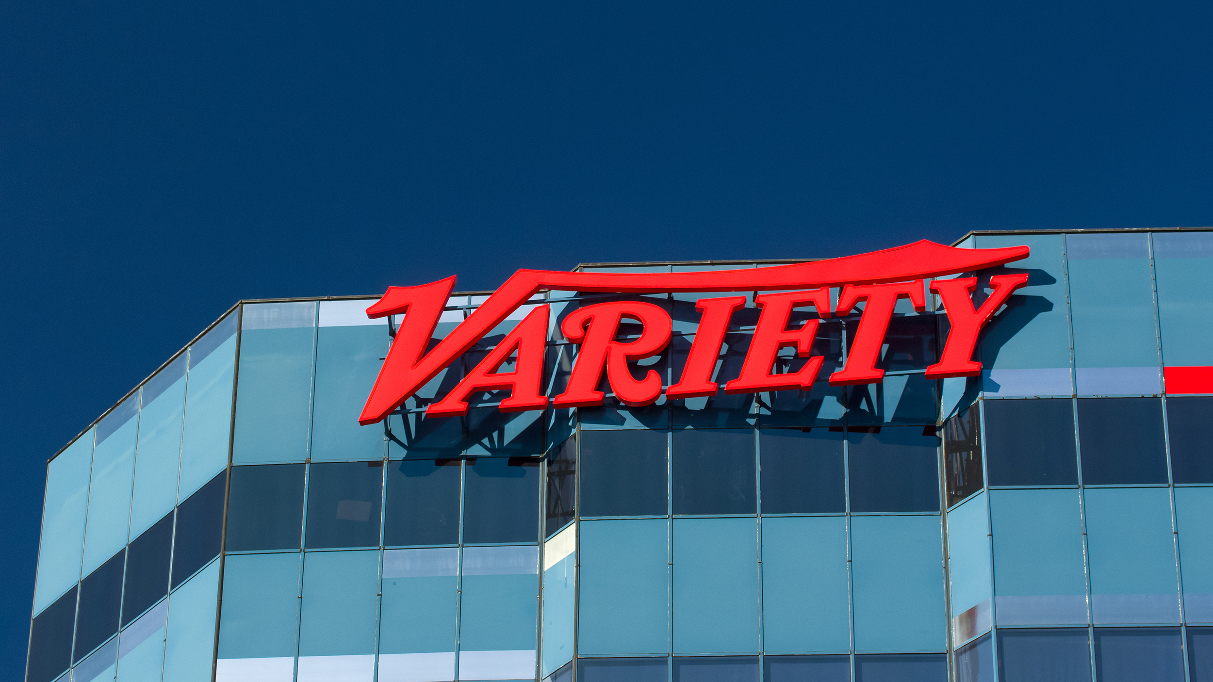LOS ANGELES, CA/USA - NOVEMBER 11, 2015: Variety Magazine Office Building and Logo. Variety is a weekly American entertainment trade magazine.