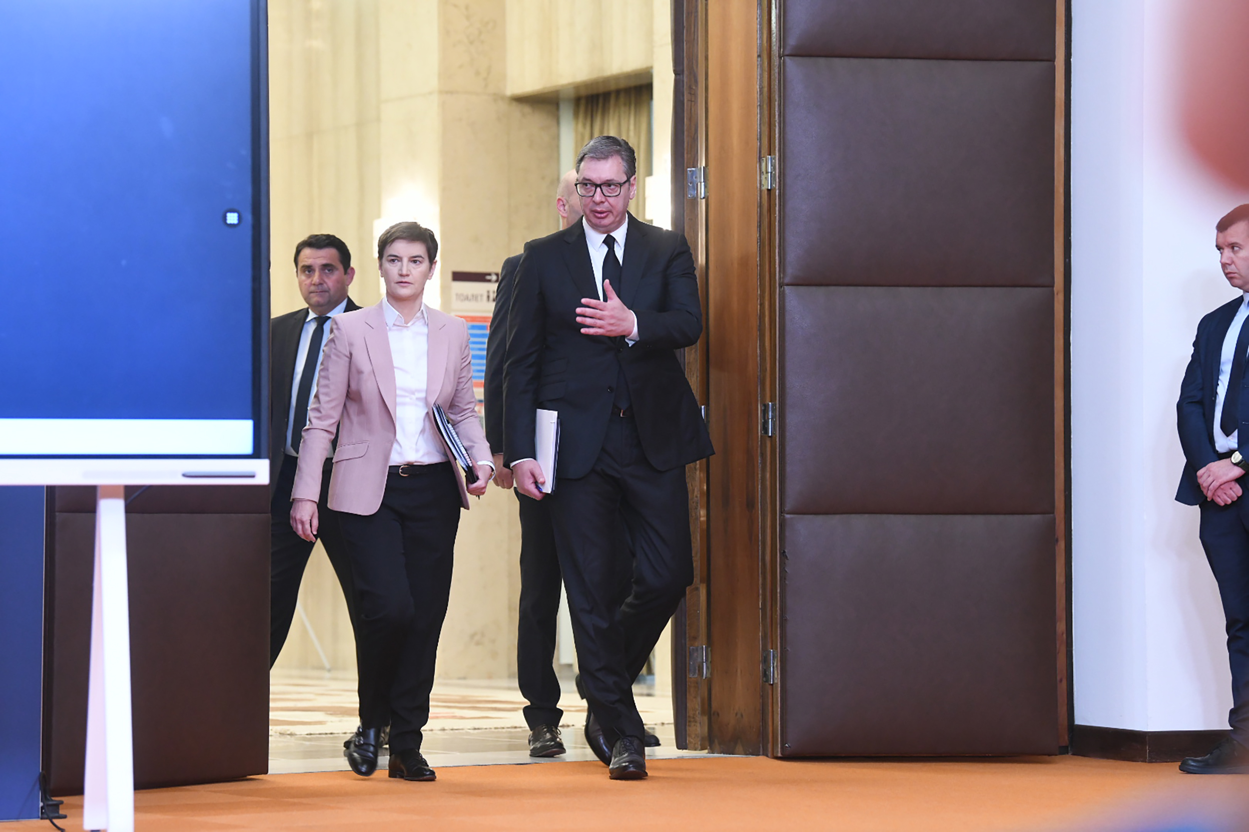 Beograd 07.06.2023. Konferencija za novinare predsednika Aleksandra Vučića i premijerke Ane Brnabić u Palati Srbija Foto:Vesna Lalić/Nova.rs
