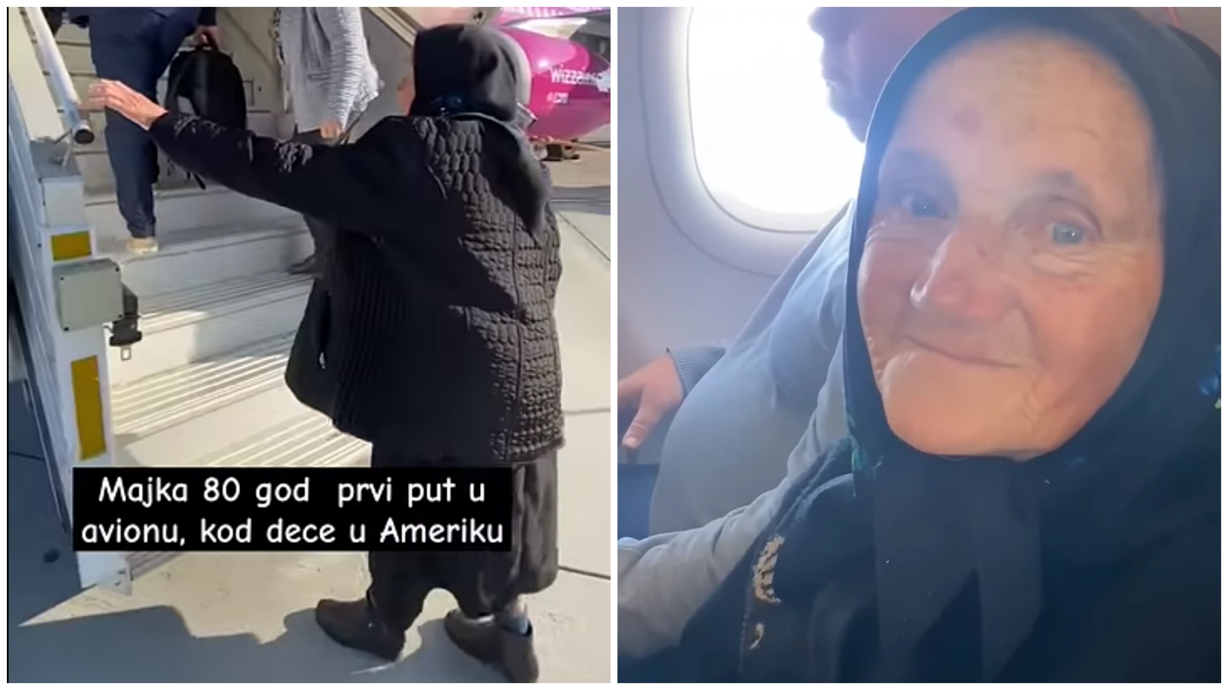 Nema straha ni prepreka koje jedna majka ne može pobediti za svoje dete. A video snimak starice (80) koja je po stare dane rešila da sedne u avion i ode u Ameriku zbog svoje dece, upravo tako nešto i pokazuje.