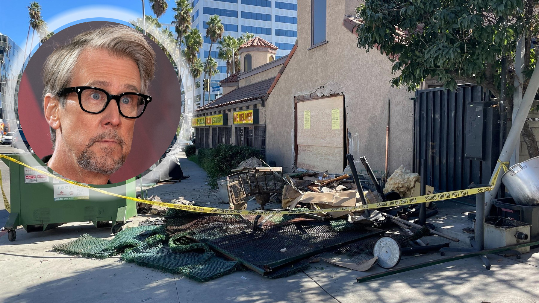 *EXCLUSIVE* 'Succession' Star Alan Ruck Crashes Truck Into L.A. Pizza Shop