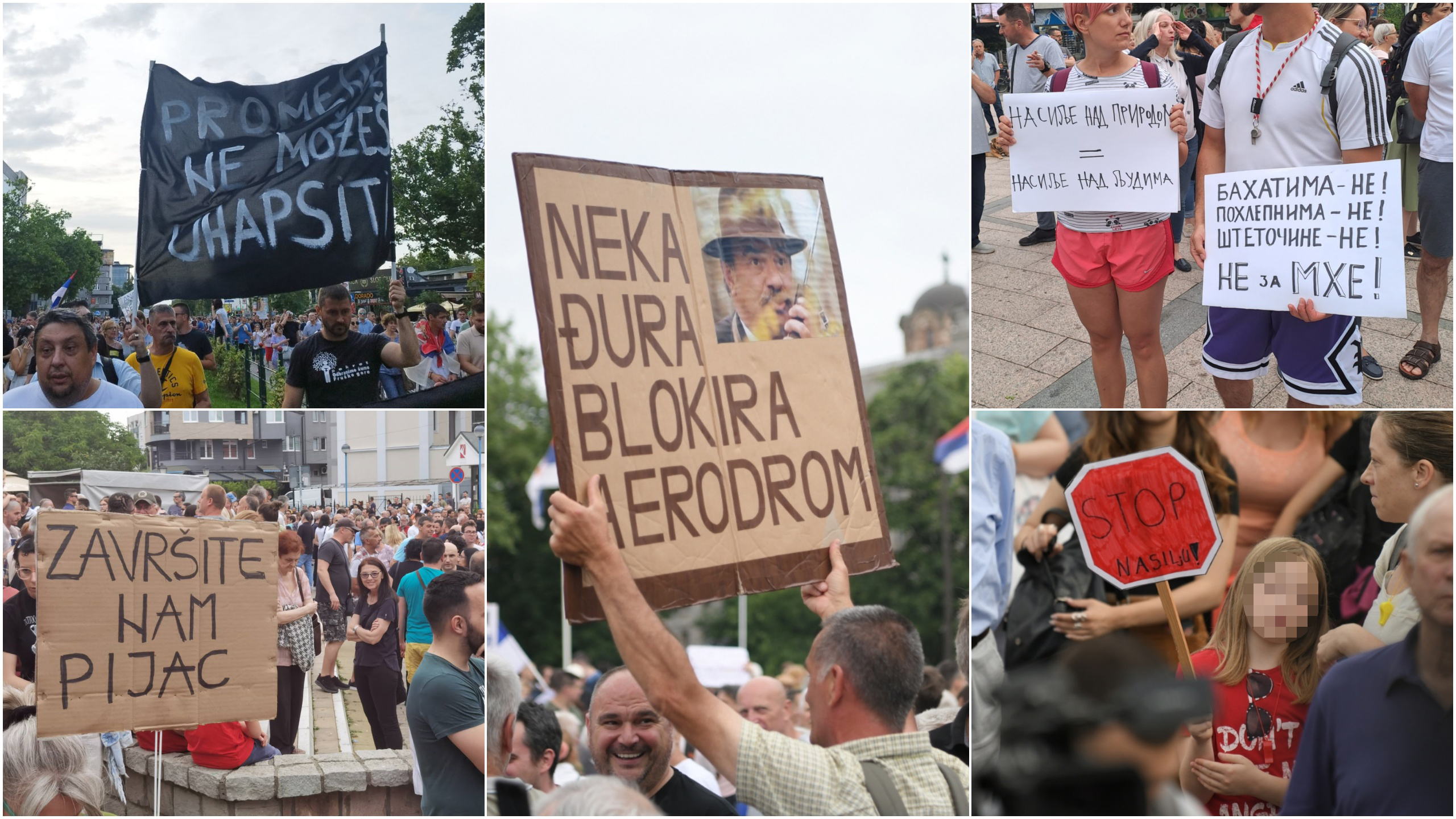 Protest, kombo, transparenti Foto: Dragan Mujan, Aleksandra Petrović, Ana Lalić/Nova.rs