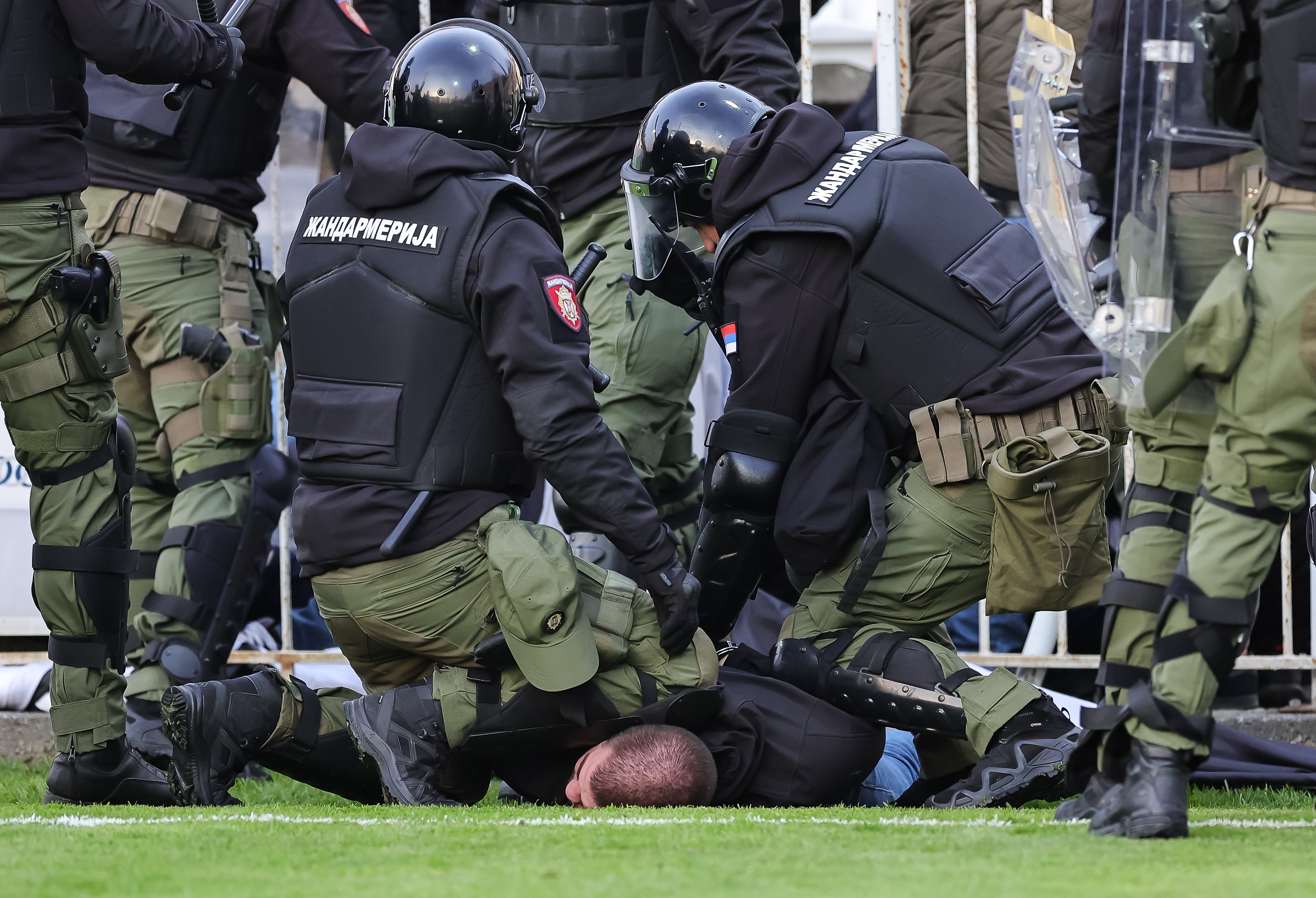 during the Cukaricki v Partizan -  Mozzart Super Liga 2022/2023 match on stadium FK Cukaricki on April 11, 2023 in Belgrade, Serbia. (Photo by Srdjan Stevanovic/Starsport.rs ©)